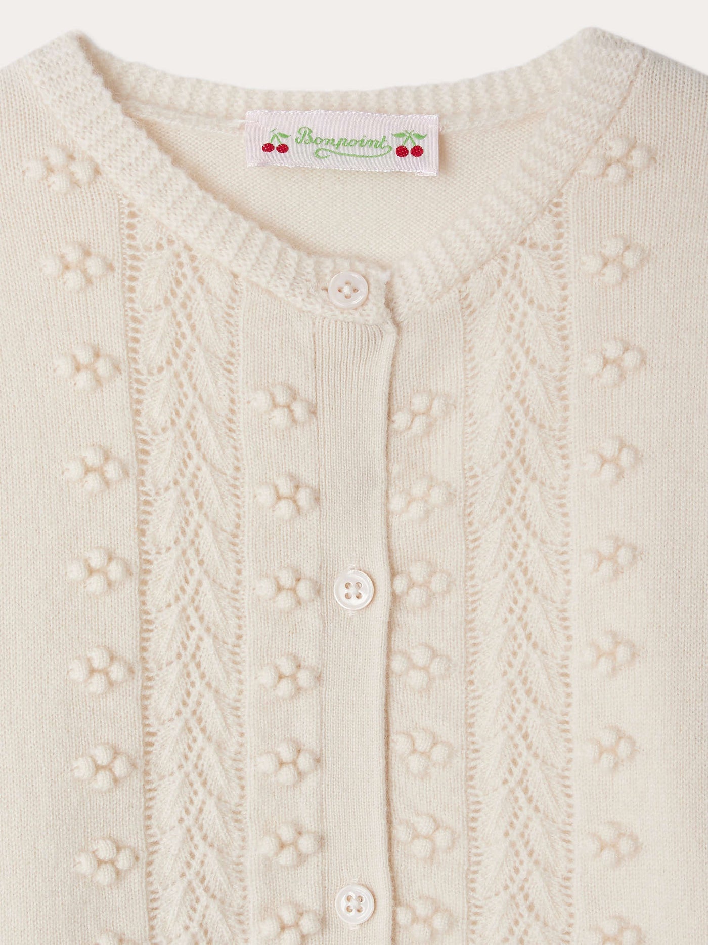 Juka-Cardigan mit Zierstich aus Wolle und Kaschmir