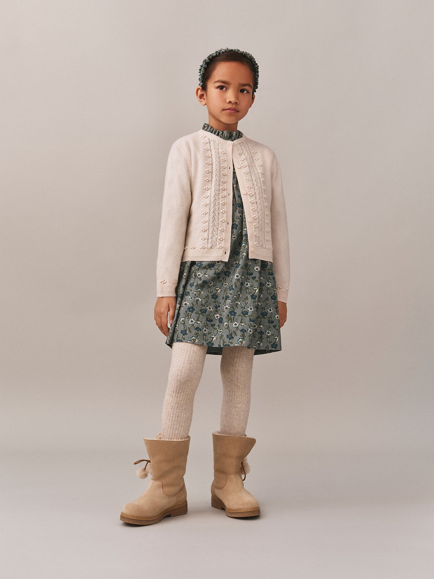 Juka-Cardigan mit Zierstich aus Wolle und Kaschmir