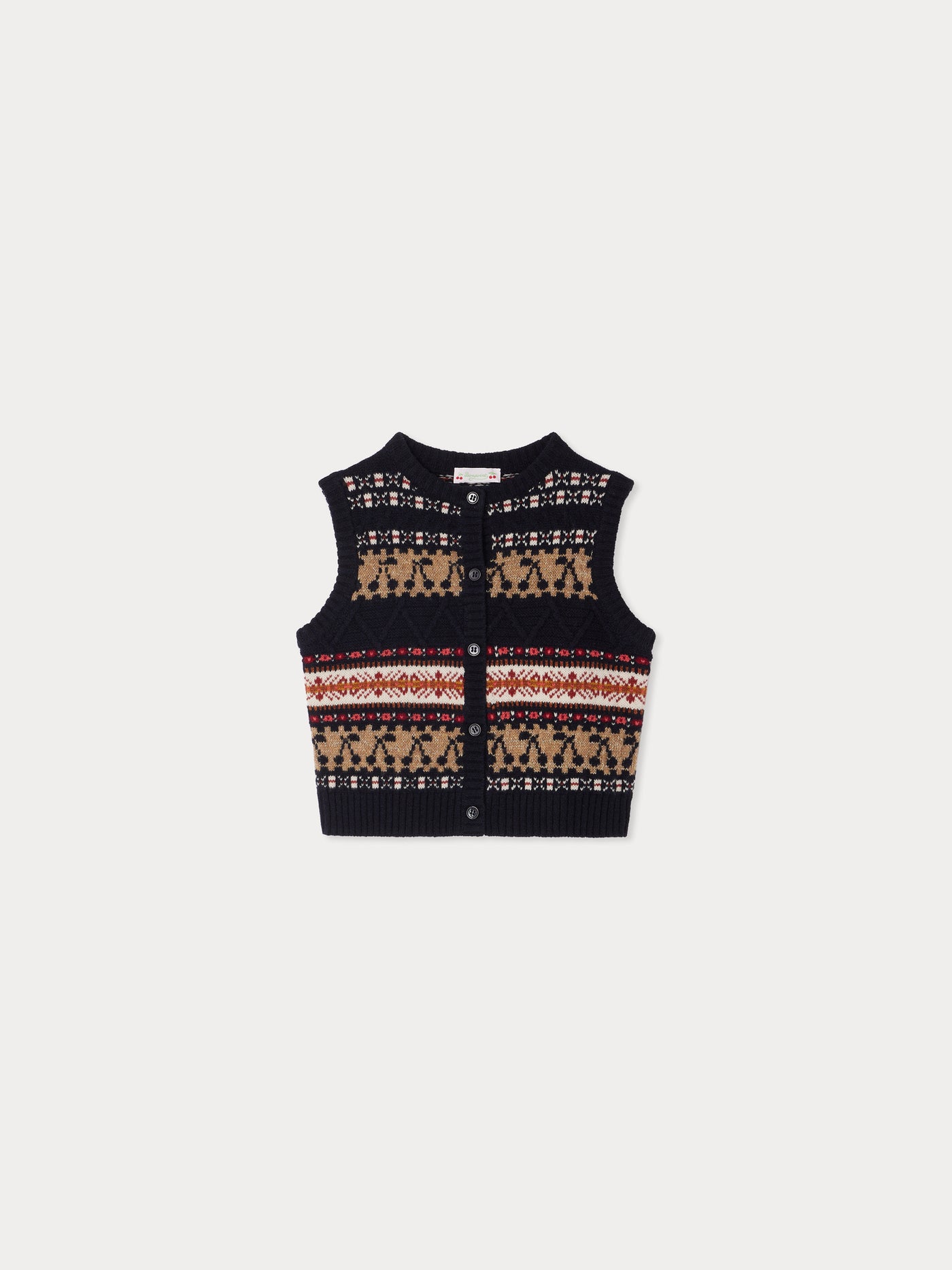 Janou ärmellose Wollstrickjacke