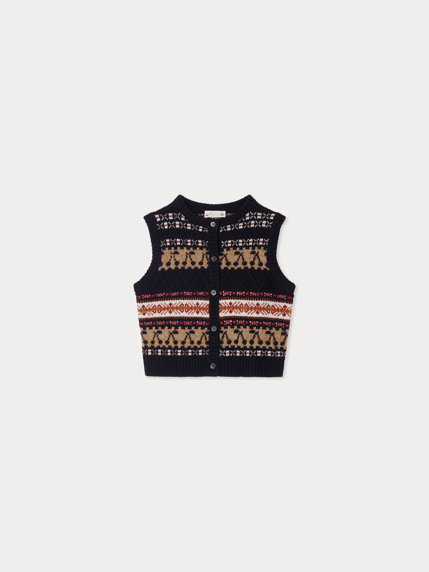 Janou sleeveless jacquard cardigan