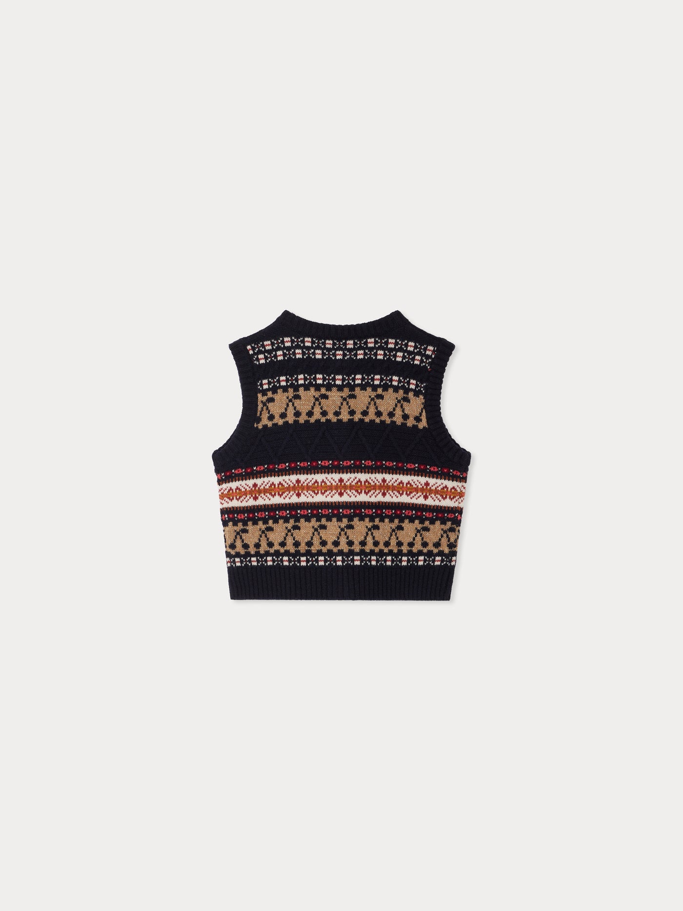 Janou sleeveless jacquard cardigan