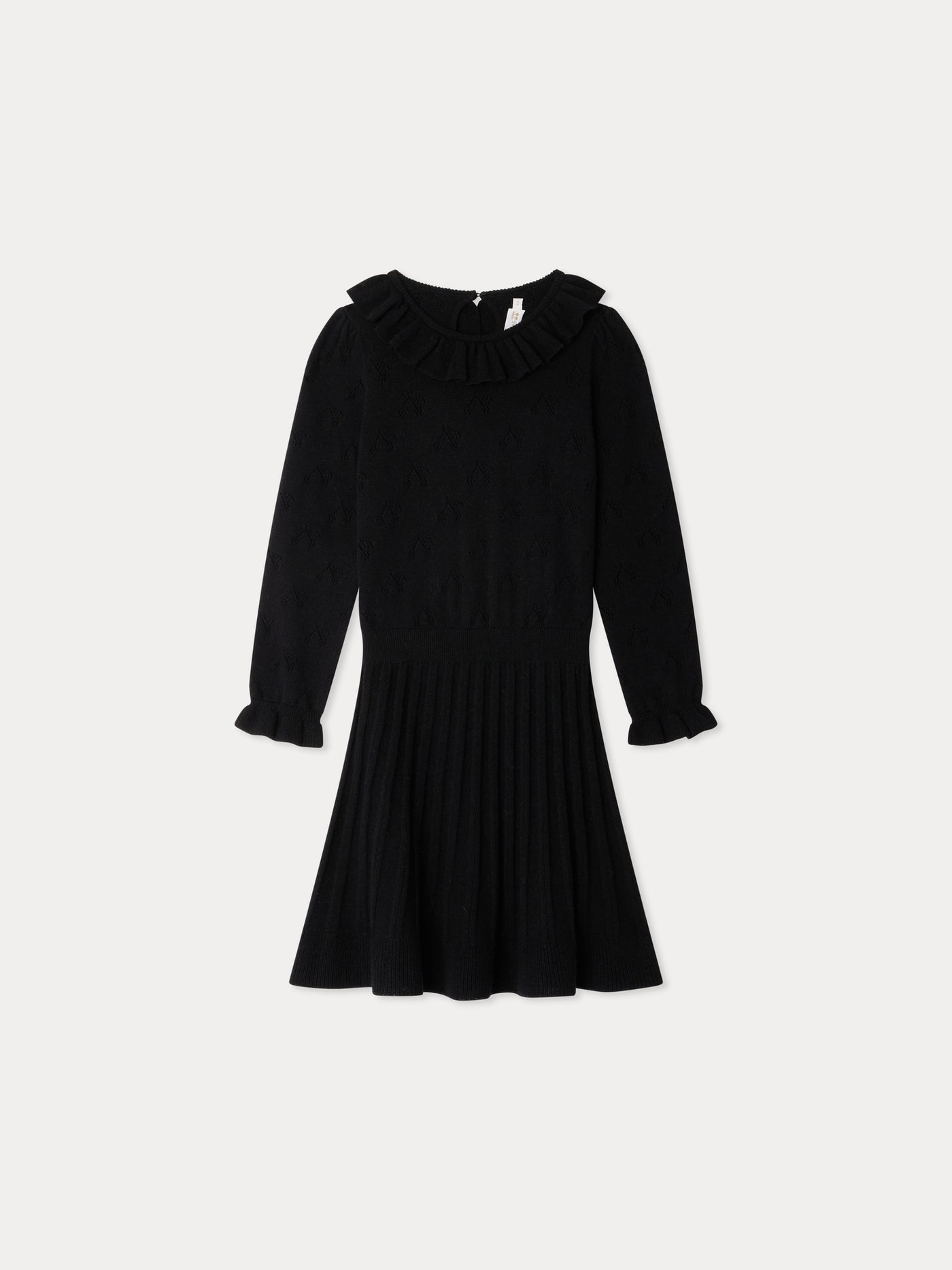 Jelma Rüschenkleid aus Wolle und Seide gestrickt