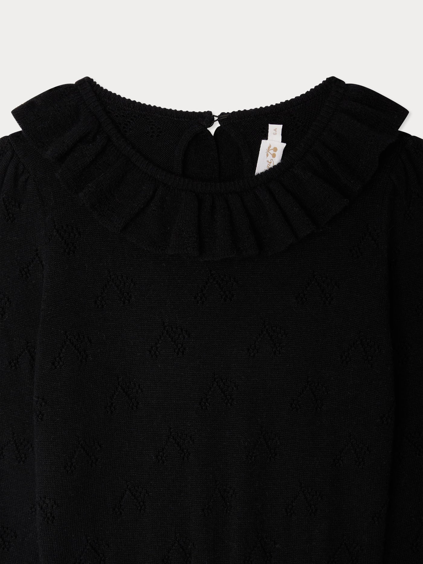 Jelma Rüschenkleid aus Wolle und Seide gestrickt