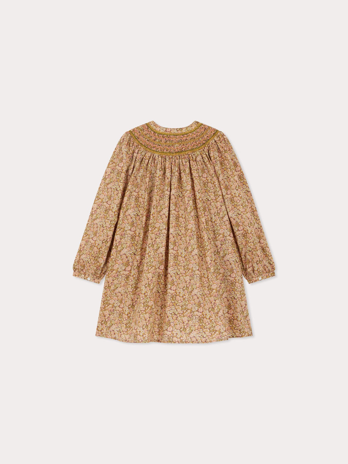 Jadwiga smocked and embroidered dress in Liberty fabric in organic cotton