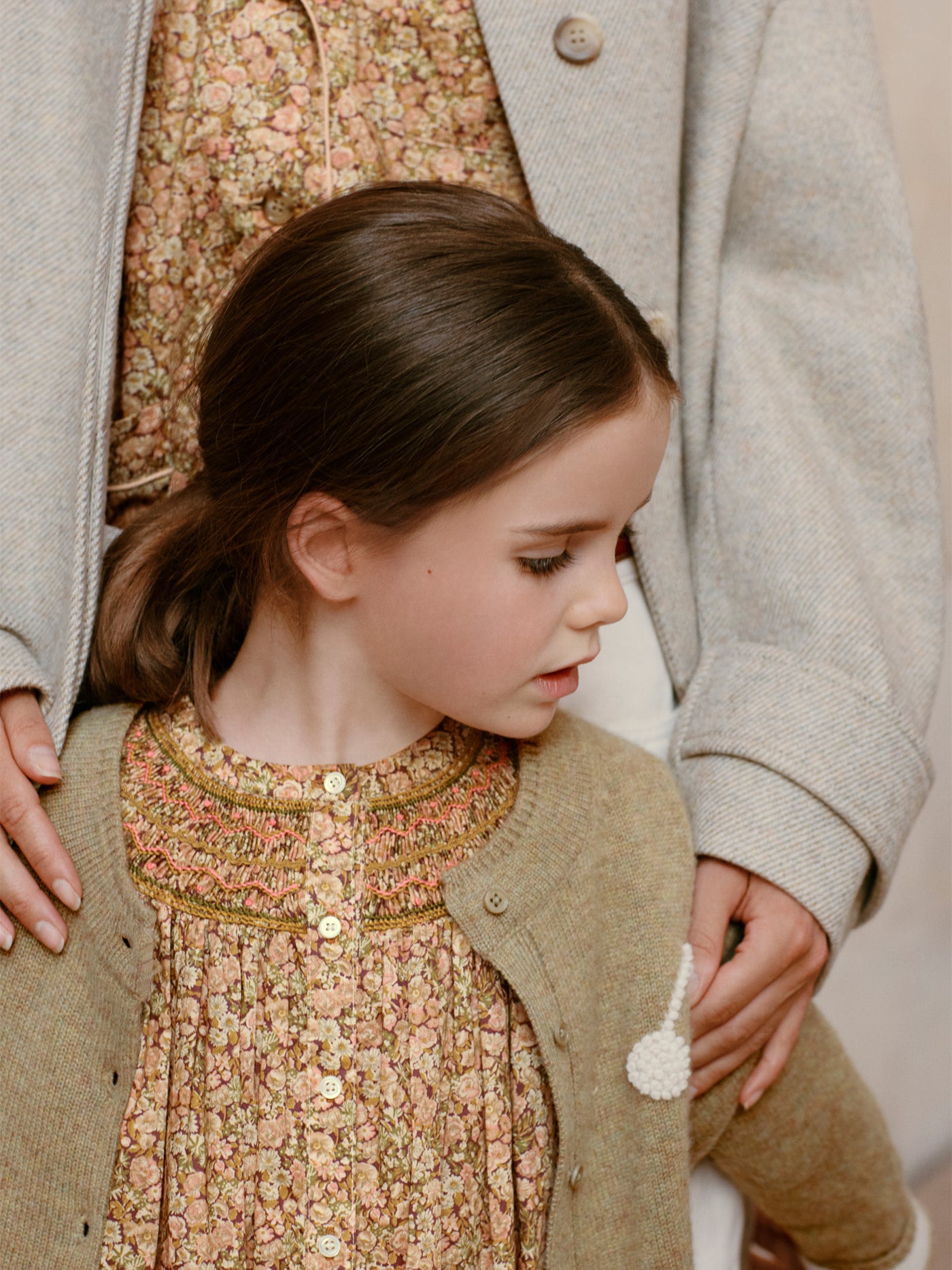 Jadwiga smocked and embroidered dress in Liberty fabric in organic cotton