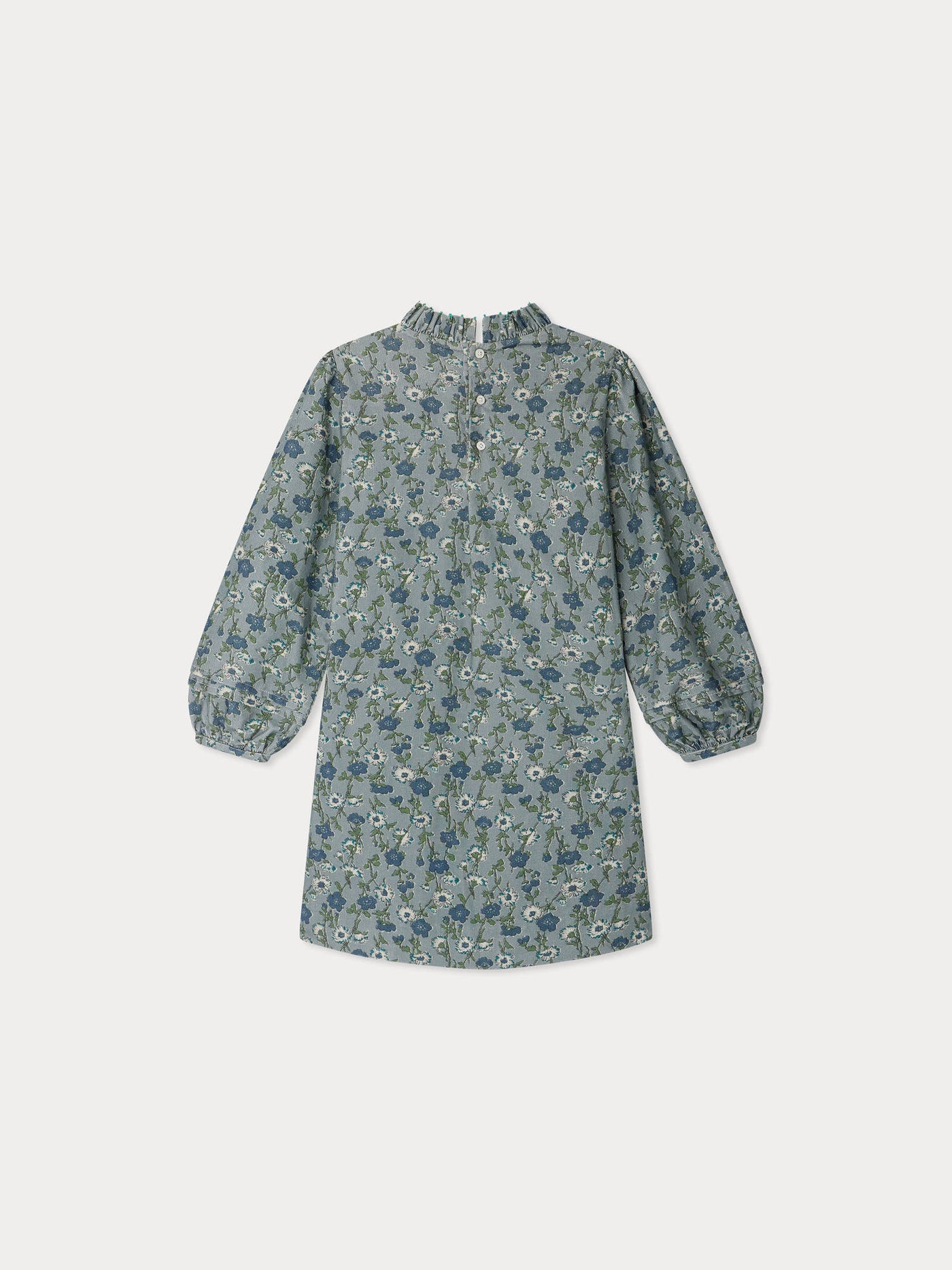 Robe Topaz brodée au col et plissée en tissu Liberty velours