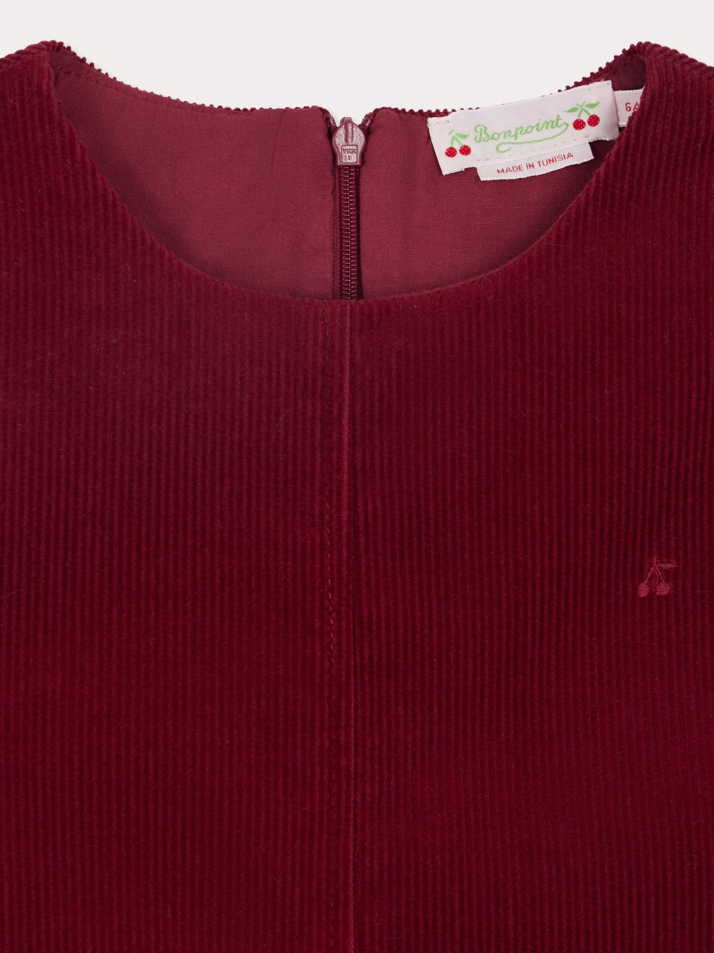 Jolla cherry embroidered corduroy dress