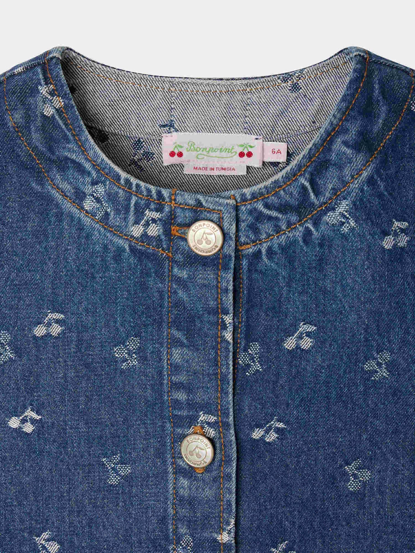 Robe Jette en denim jacquard cerise