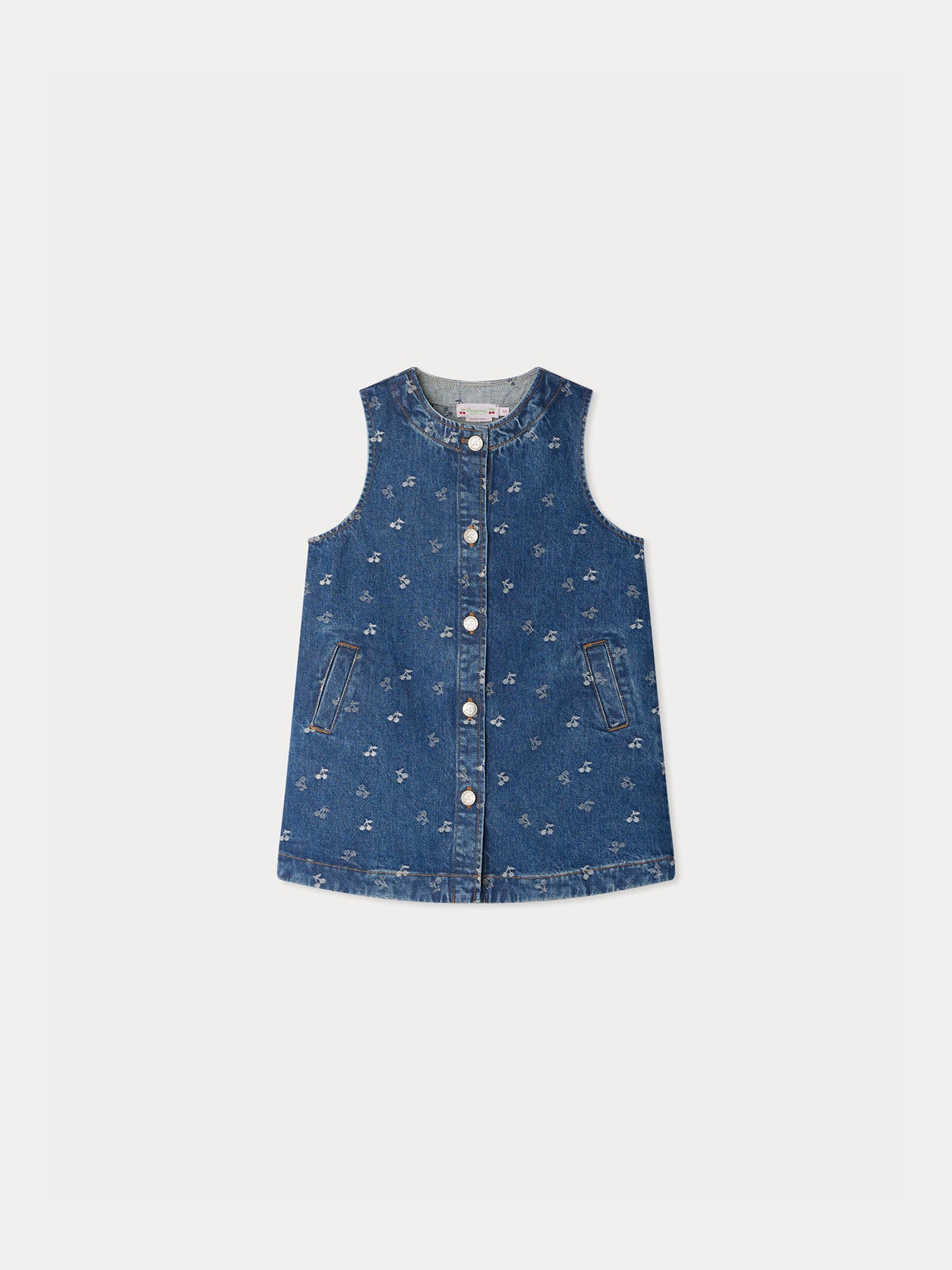 Abito Jette in denim jacquard color ciliegia