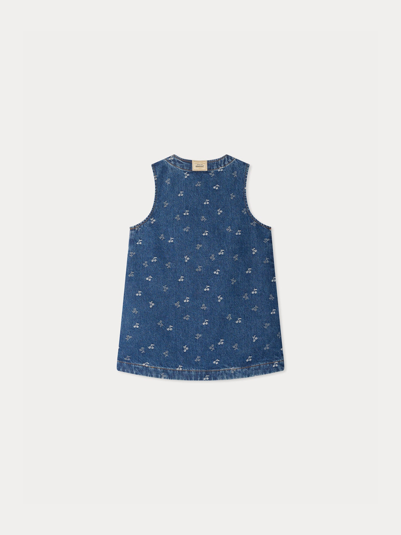 Jette-Kleid aus kirschrotem Jacquard-Denim