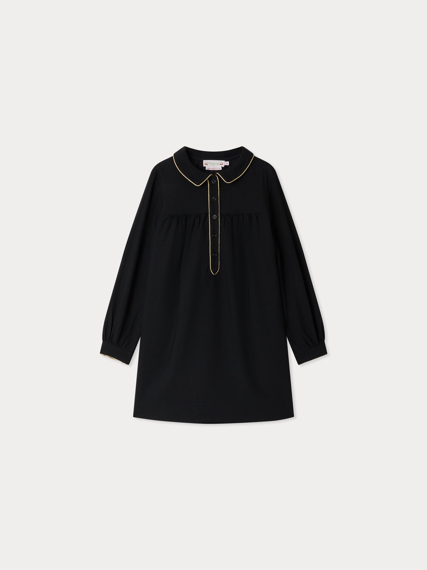 Robe Dorothée avec col passepoilé doré