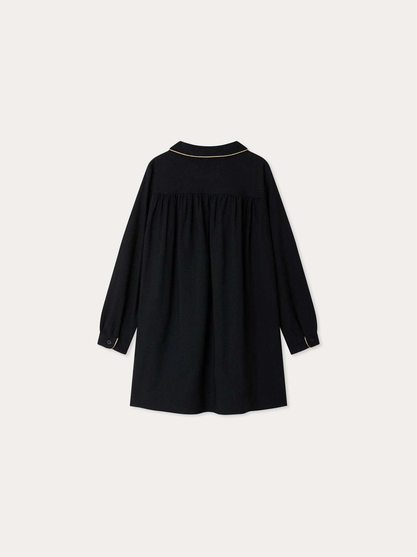 Robe Dorothée avec col passepoilé doré