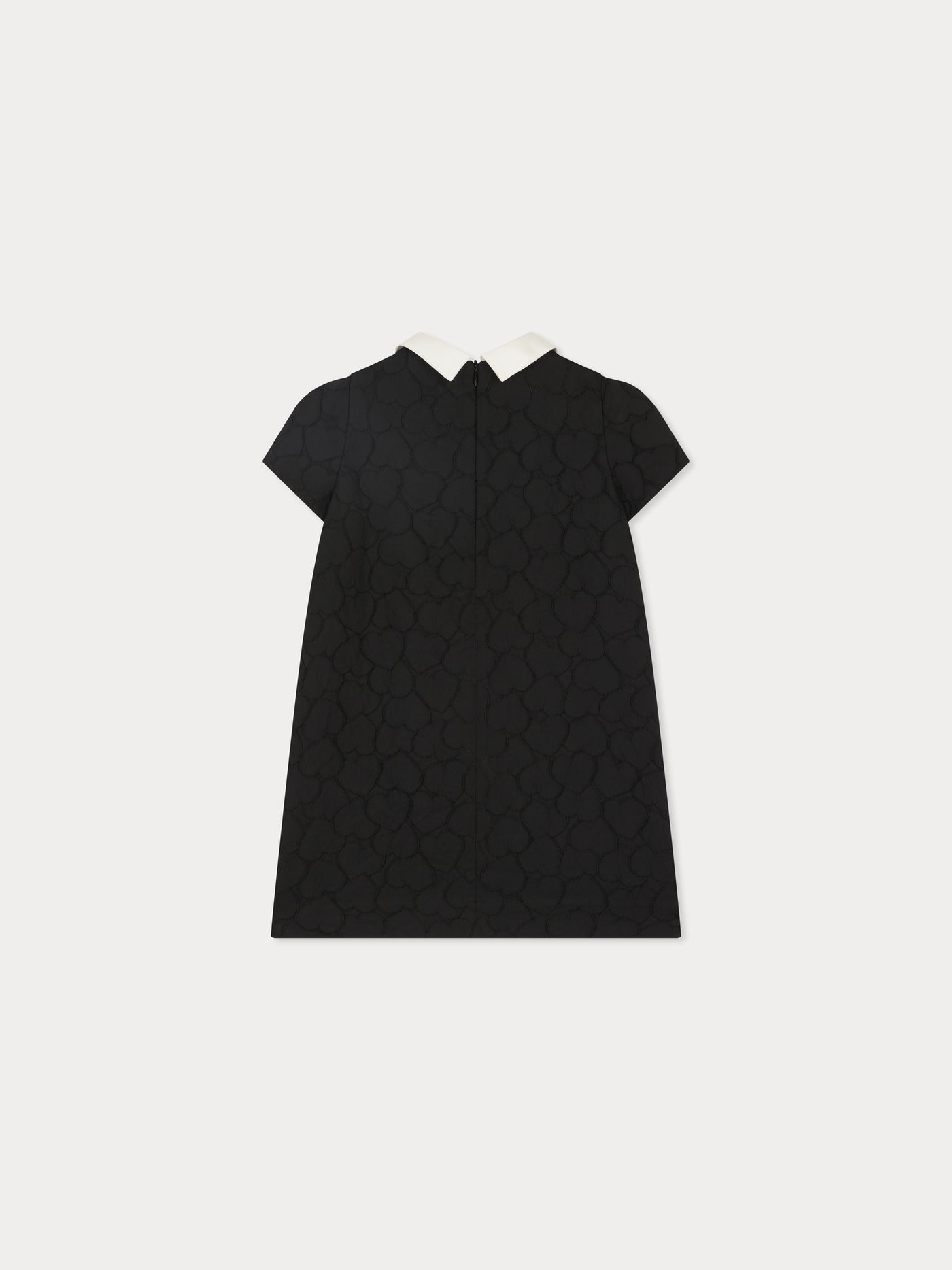 Robe Jadey en jacquard motif cœur et col en satin contrasté