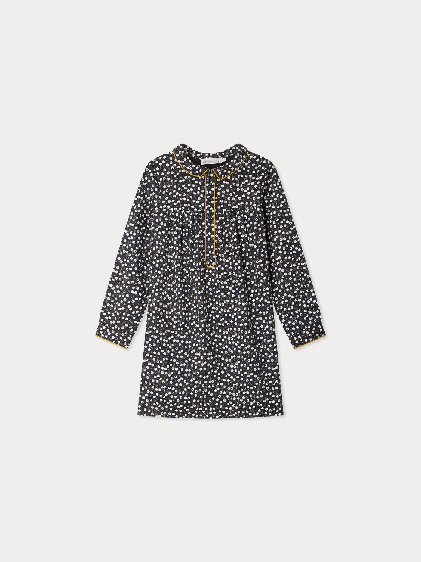 Dorothée-Kleid mit Kirschen-Print aus Bio-Baumwoll-Twill