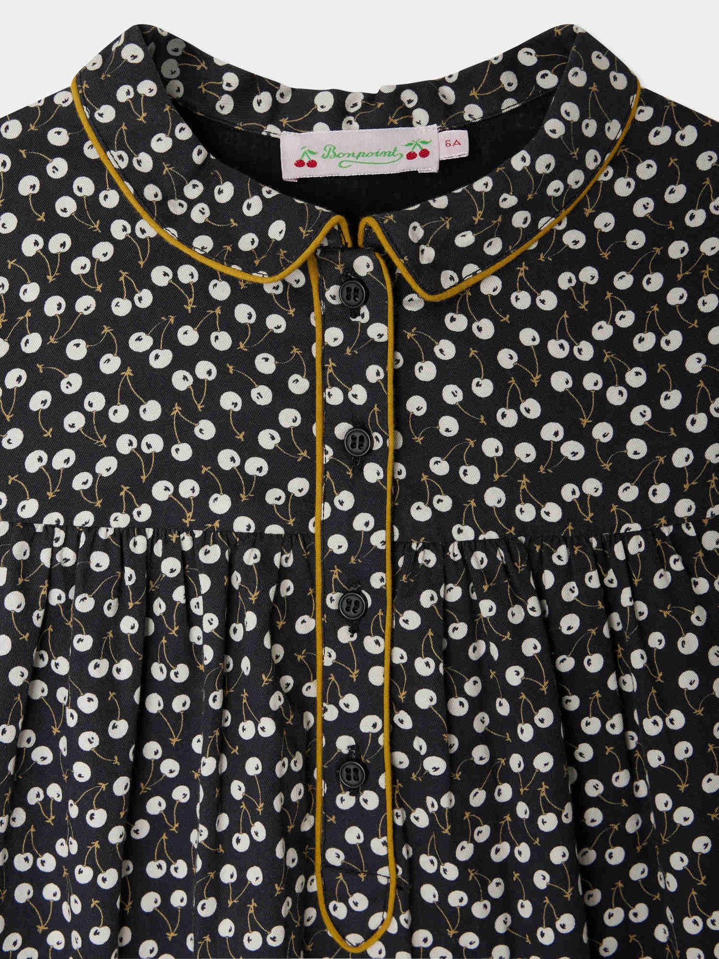 Dorothée-Kleid mit Kirschen-Print aus Bio-Baumwoll-Twill