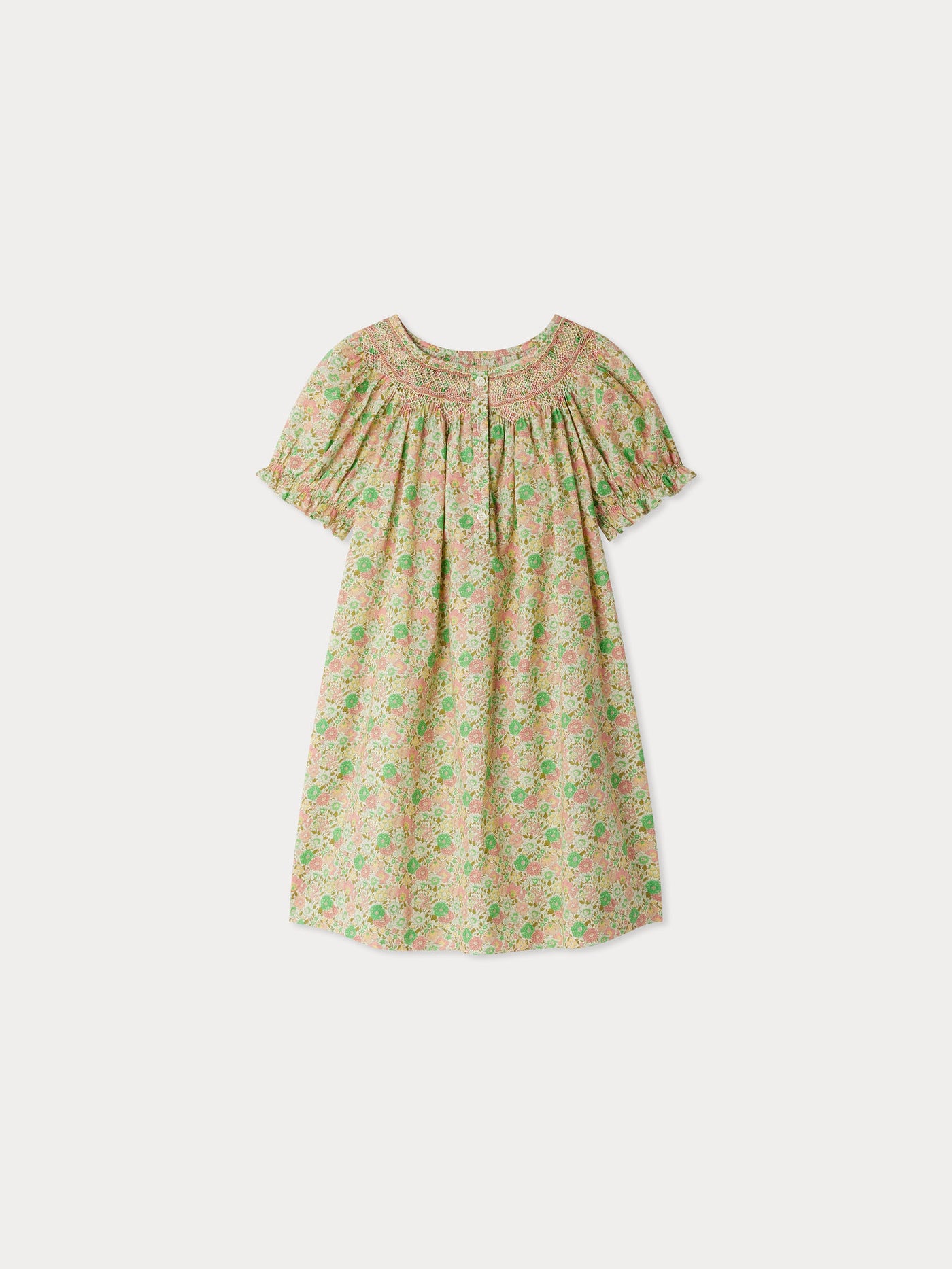 Robe Jarah smockée en tissu Liberty en coton biologique