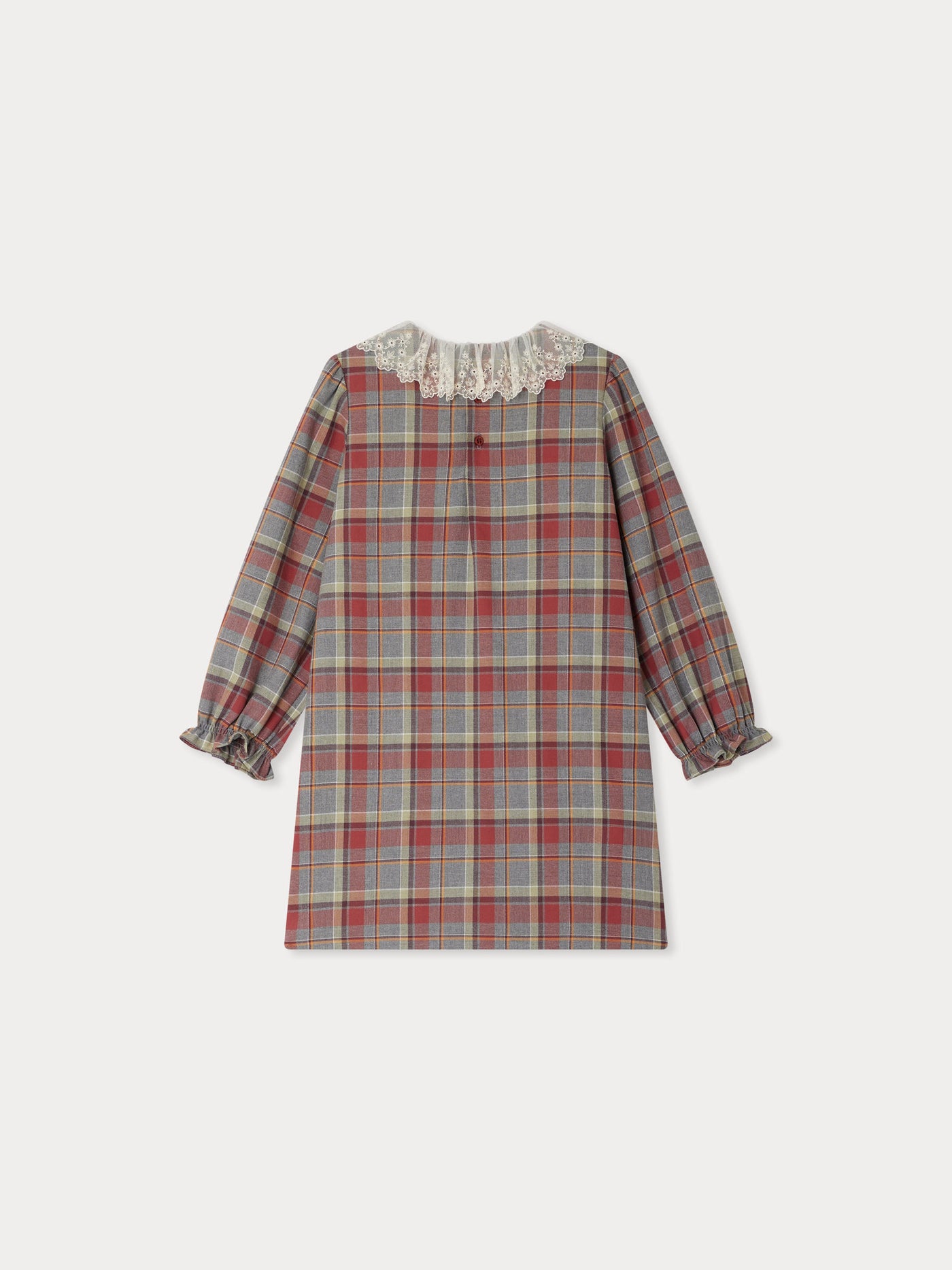 Robe Puzzle avec col en dentelle brodée en coton 