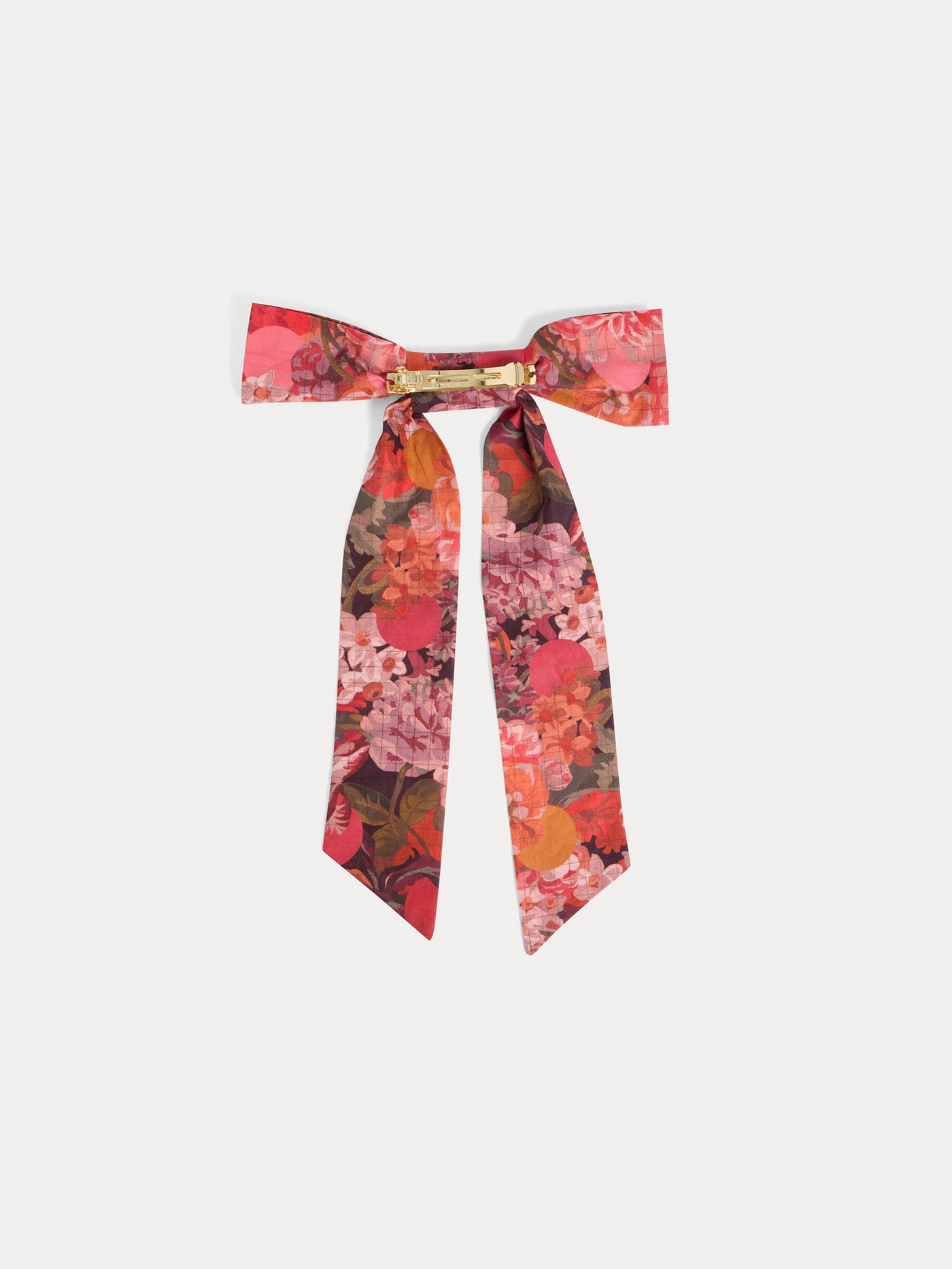 Barrette Domina en tissu Liberty en coton biologique framboise