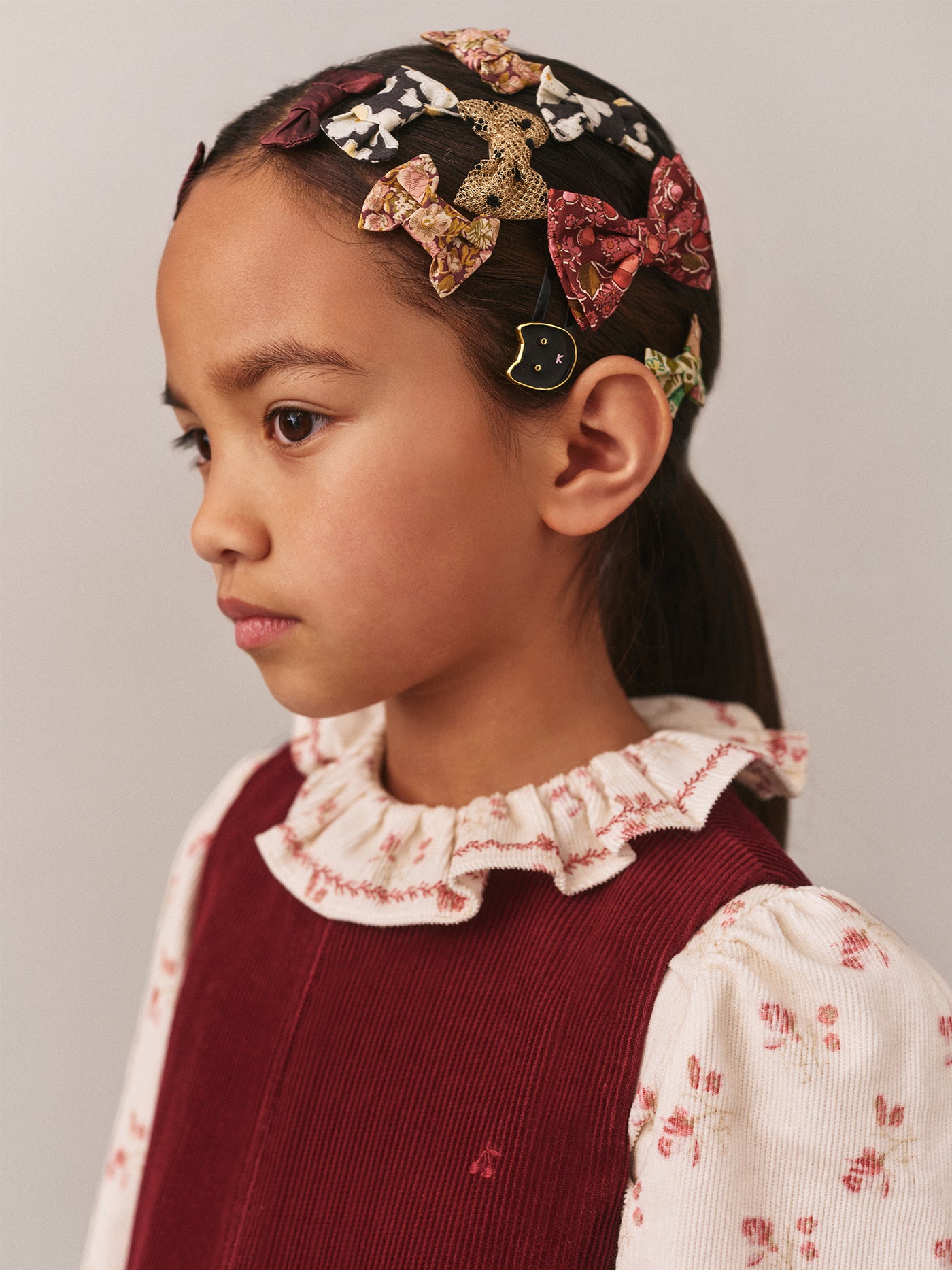 Tutu-Haarspange aus Liberty-Stoff aus roter Bio-Baumwolle