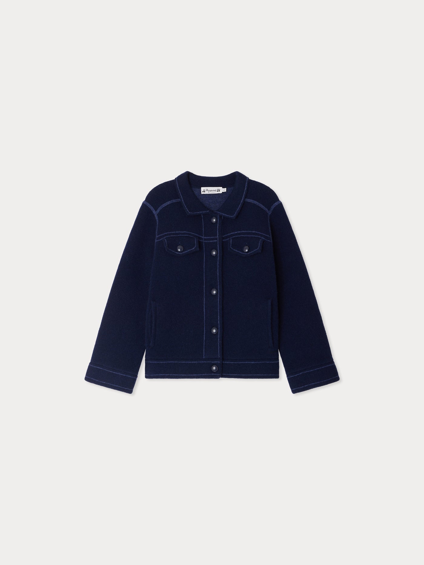 Jimena-Jacke mit Kontrastnähten aus Wolle und Kaschmir