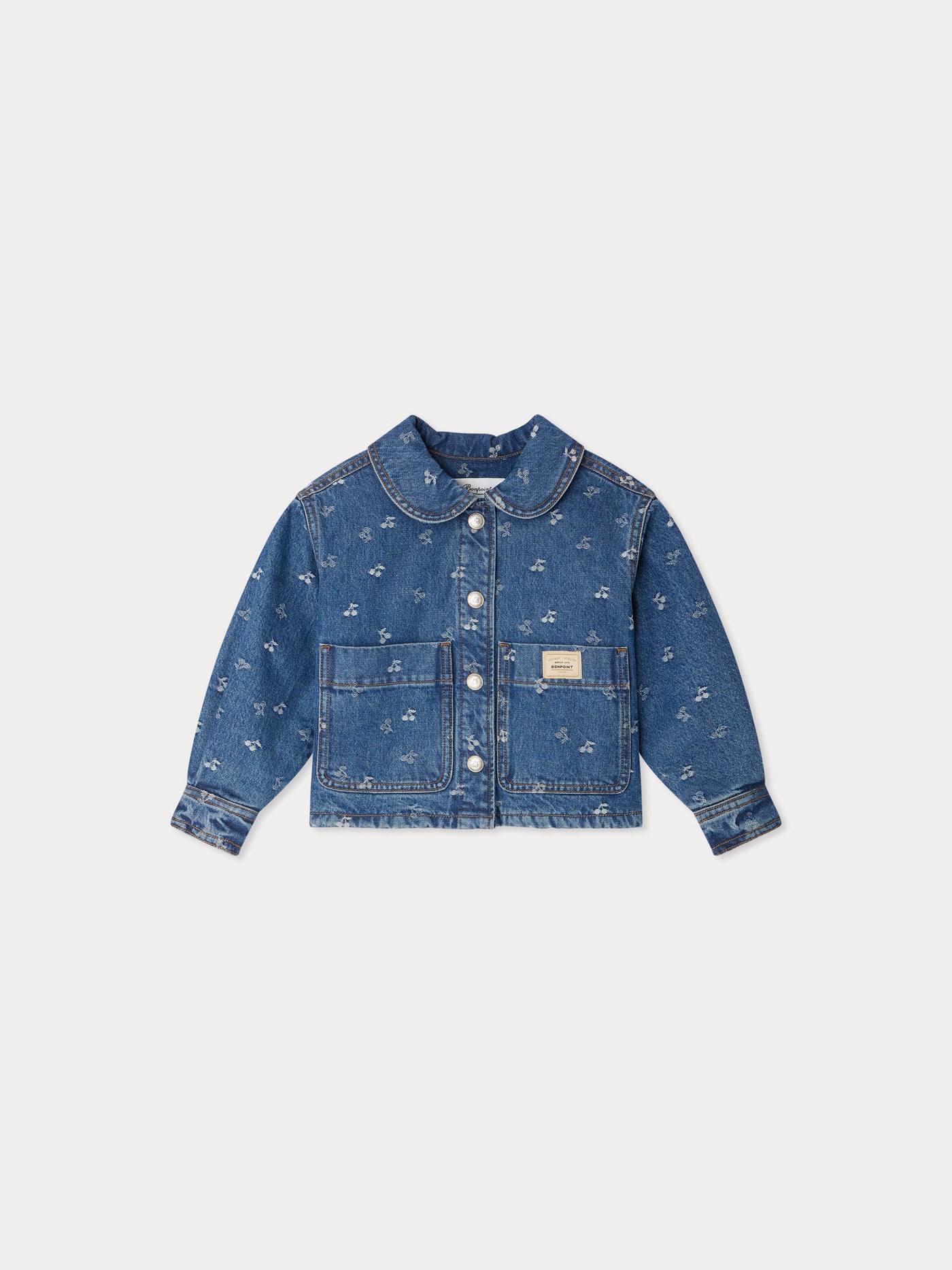 Giacca trapuntata Jalia in denim jacquard color ciliegia