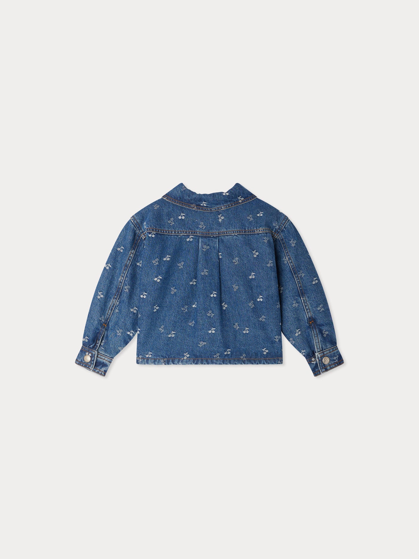 Giacca trapuntata Jalia in denim jacquard color ciliegia