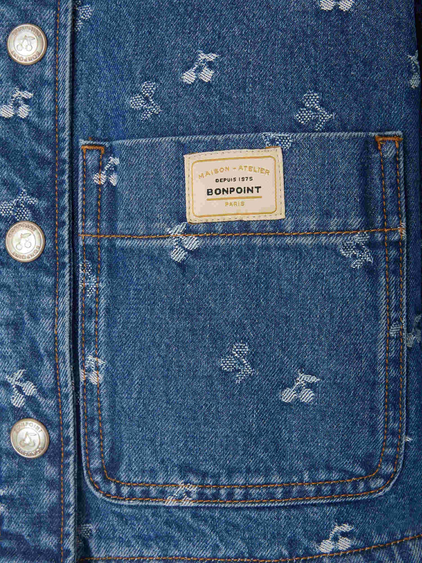 Giacca trapuntata Jalia in denim jacquard color ciliegia