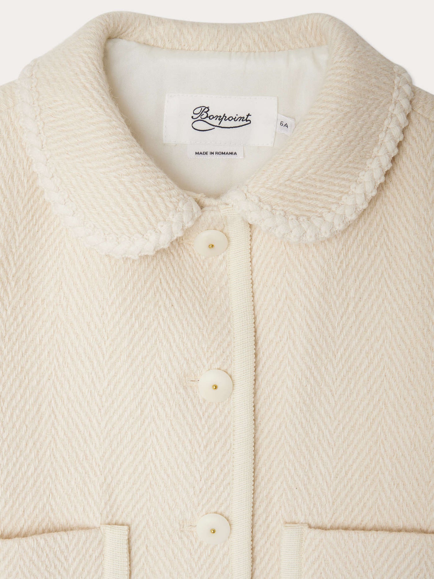 Giacca Janica in cotone idrofilo con motivo a spina di pesce