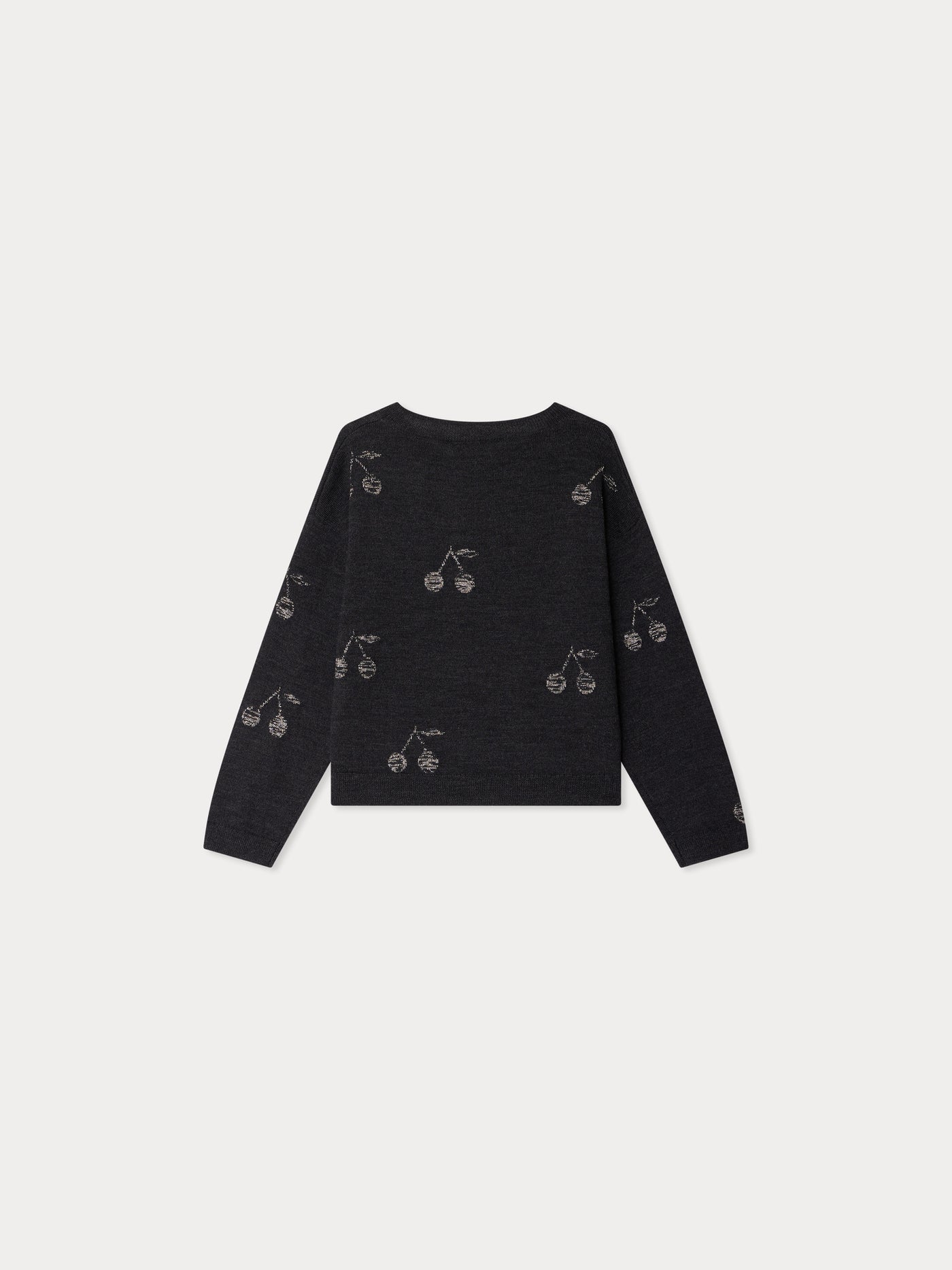 Jabaro cherry jacquard sweater with copper wool thread