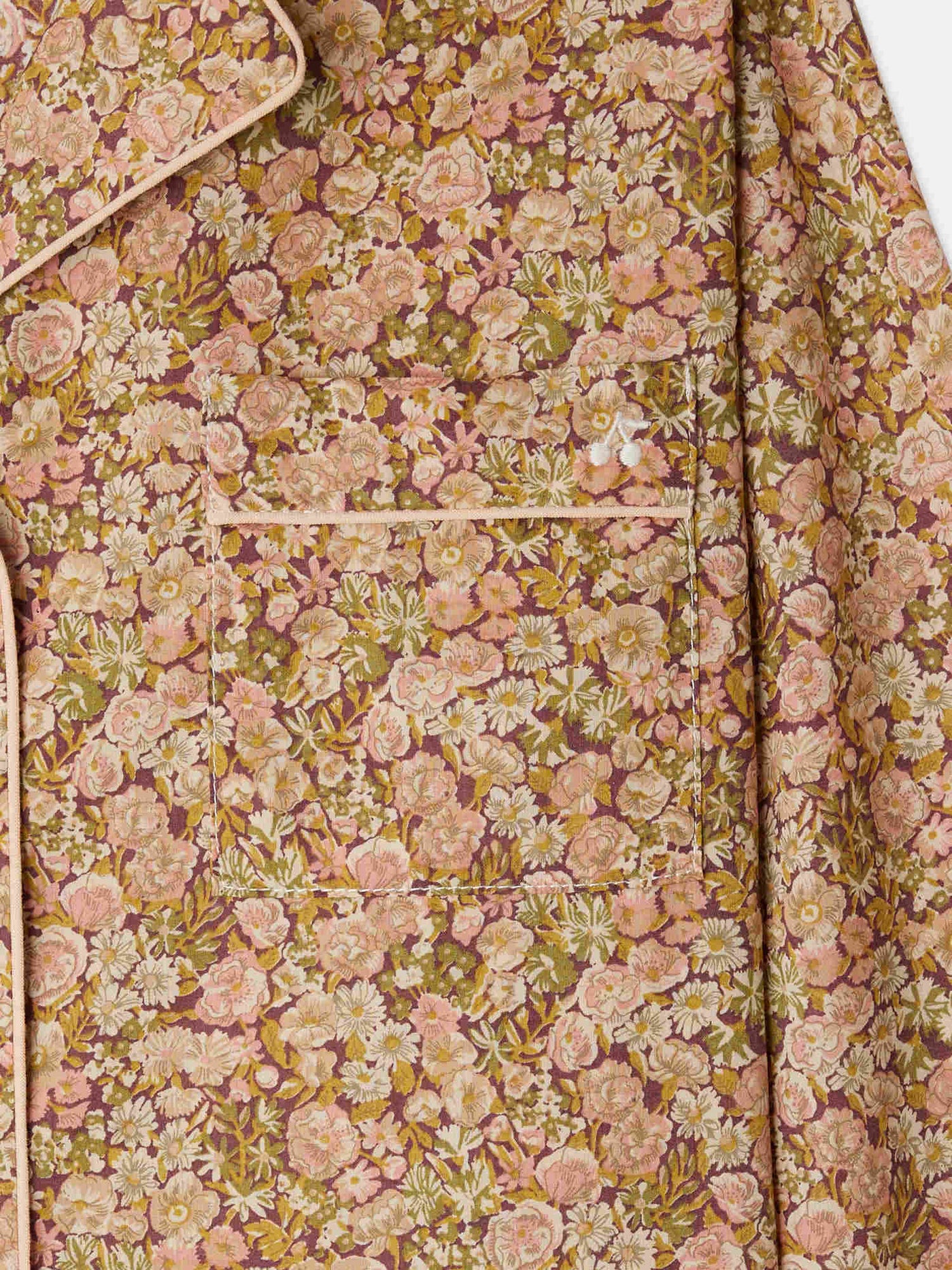 Two-piece sleeper pajamas in Liberty fabric in organic cotton