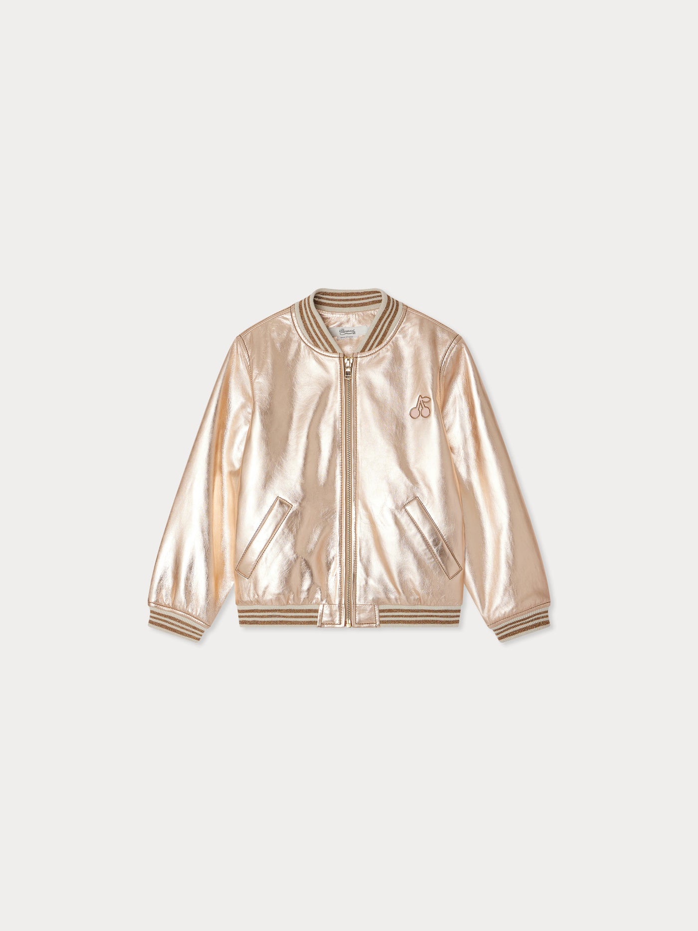 Jacantha iridescent leather jacket with inlays