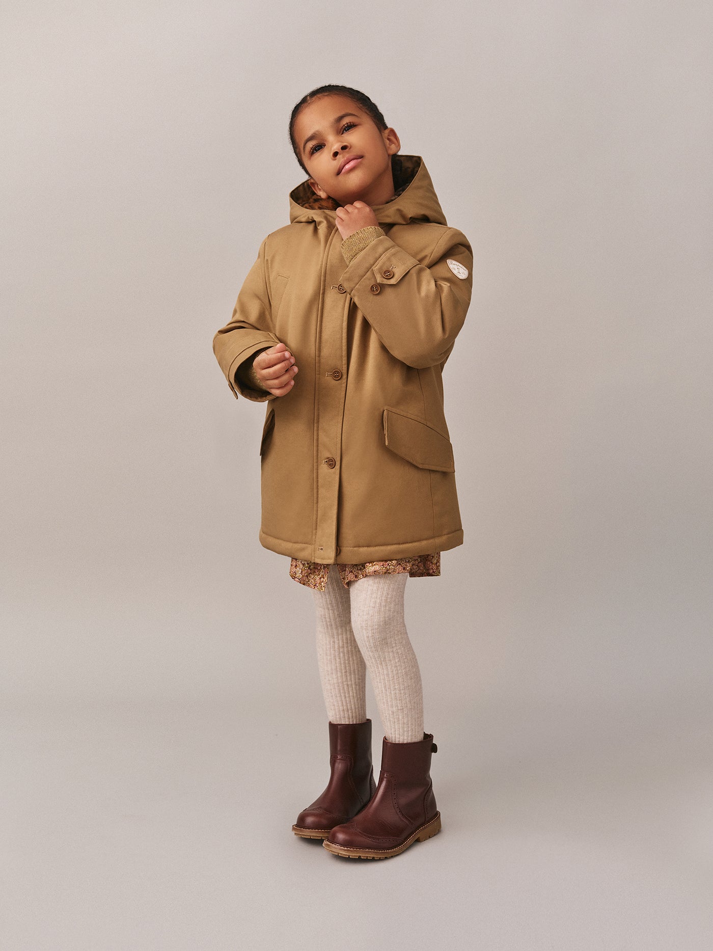 Parka Janova con cappuccio foderato in pelliccia sintetica con stampa leopardata