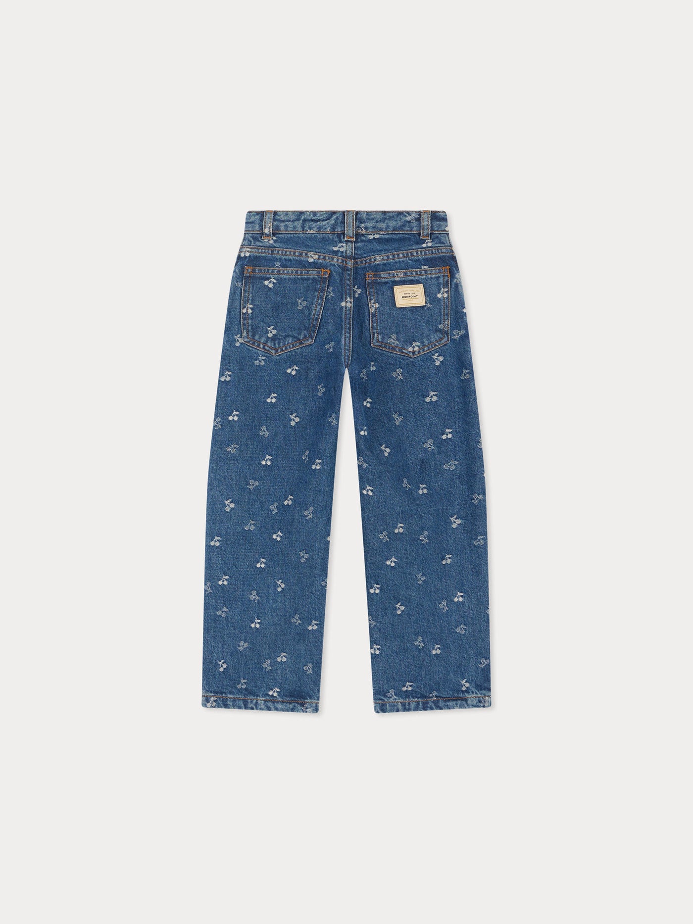 Jasmina-Hose aus kirschrotem Jacquard-Denim