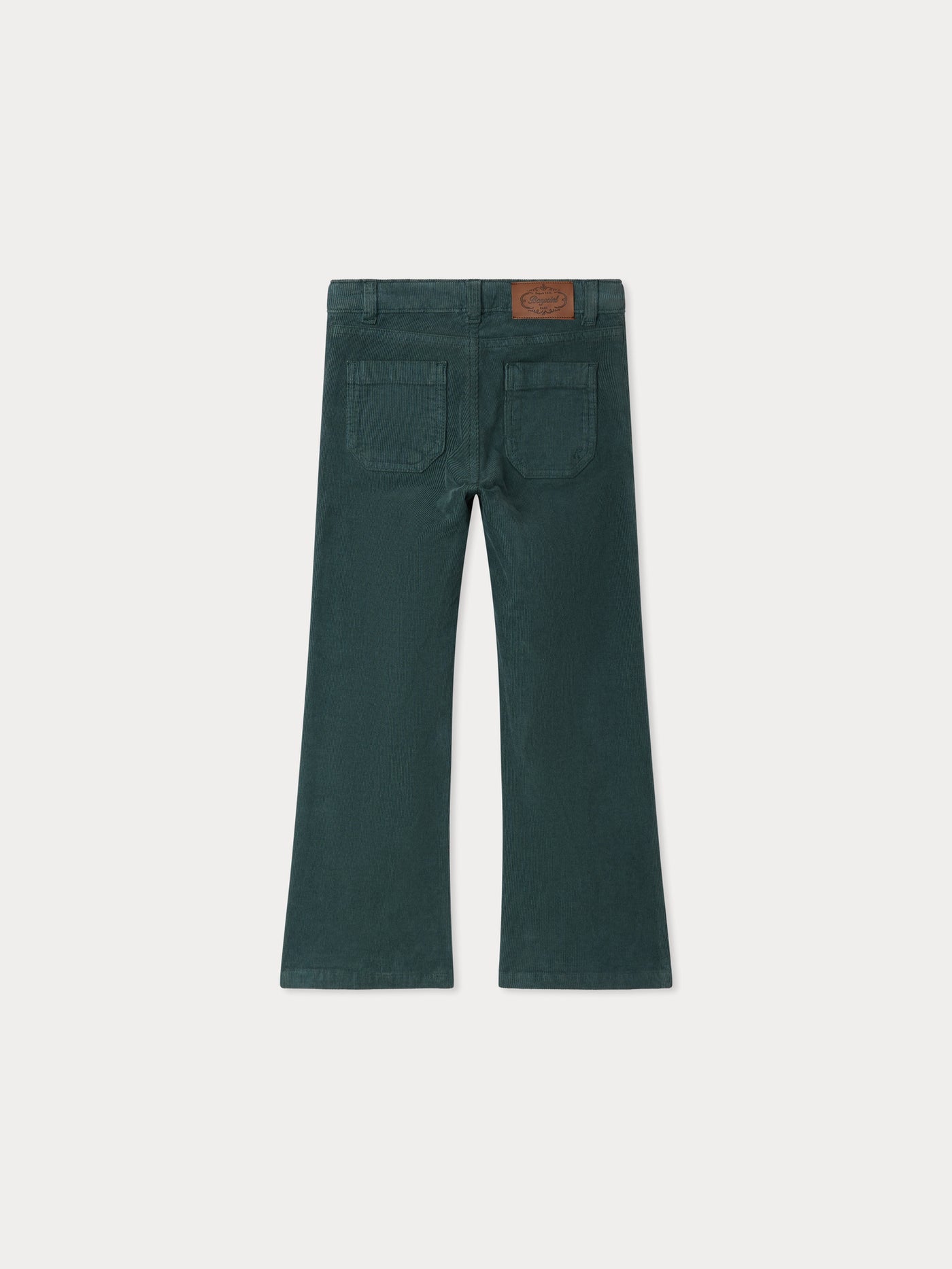 Pantalon Jennifael droit en velours en coton biologique vert