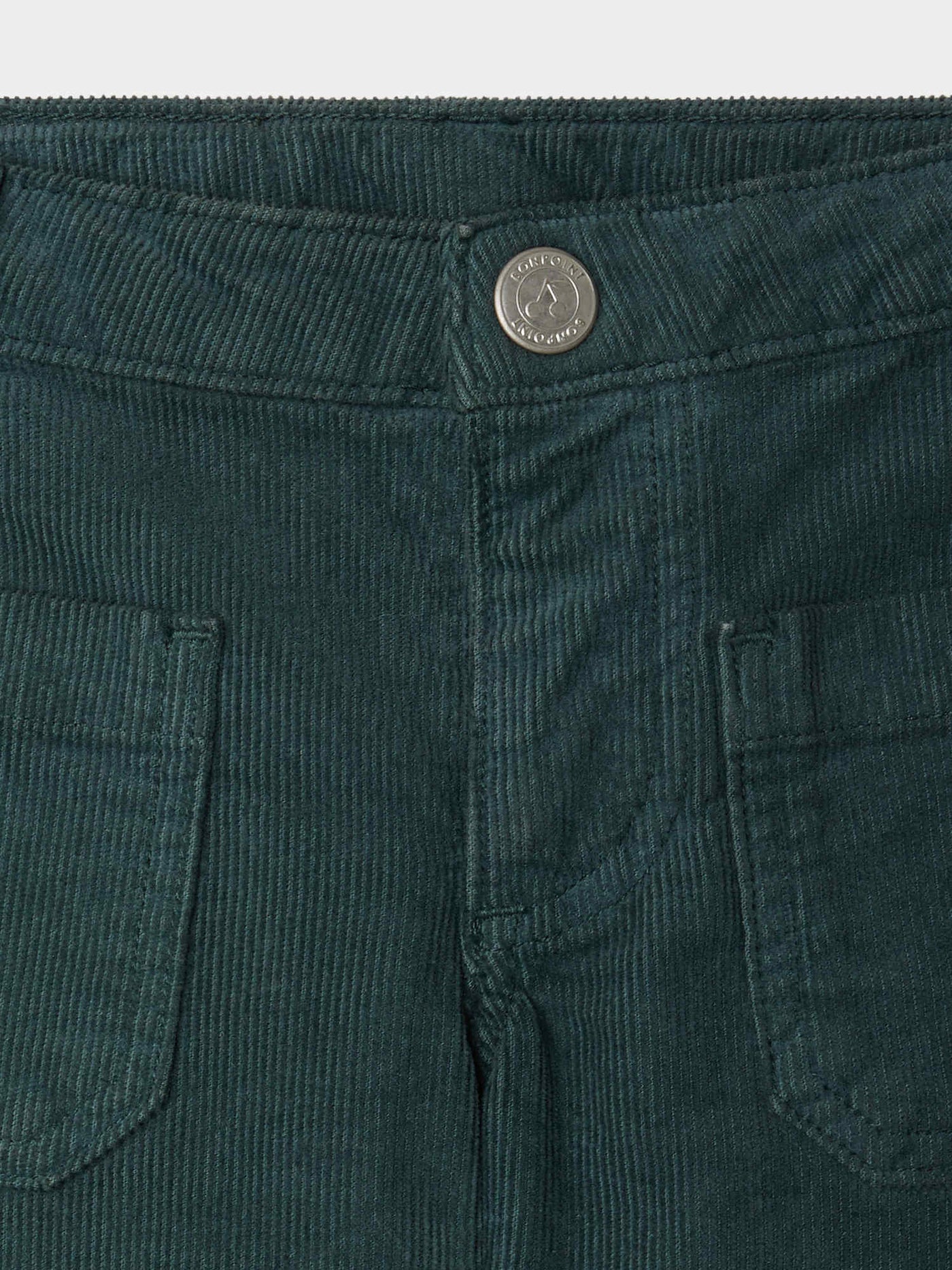 Gerade Hose Jennifael aus grünem Bio-Baumwollsamt