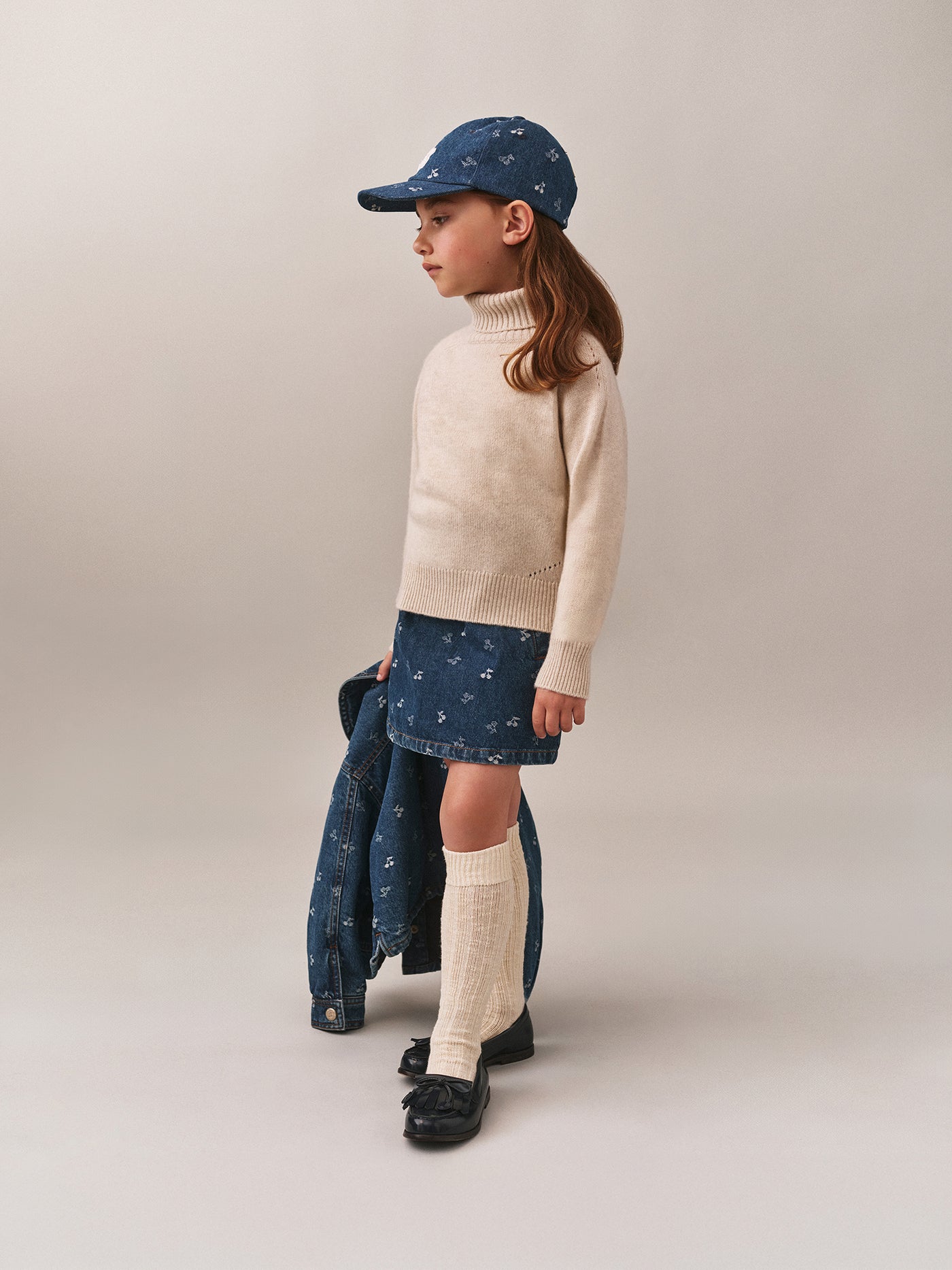 Jensua – Rock mit elastischer Taille aus kirschrotem Jacquard-Denim