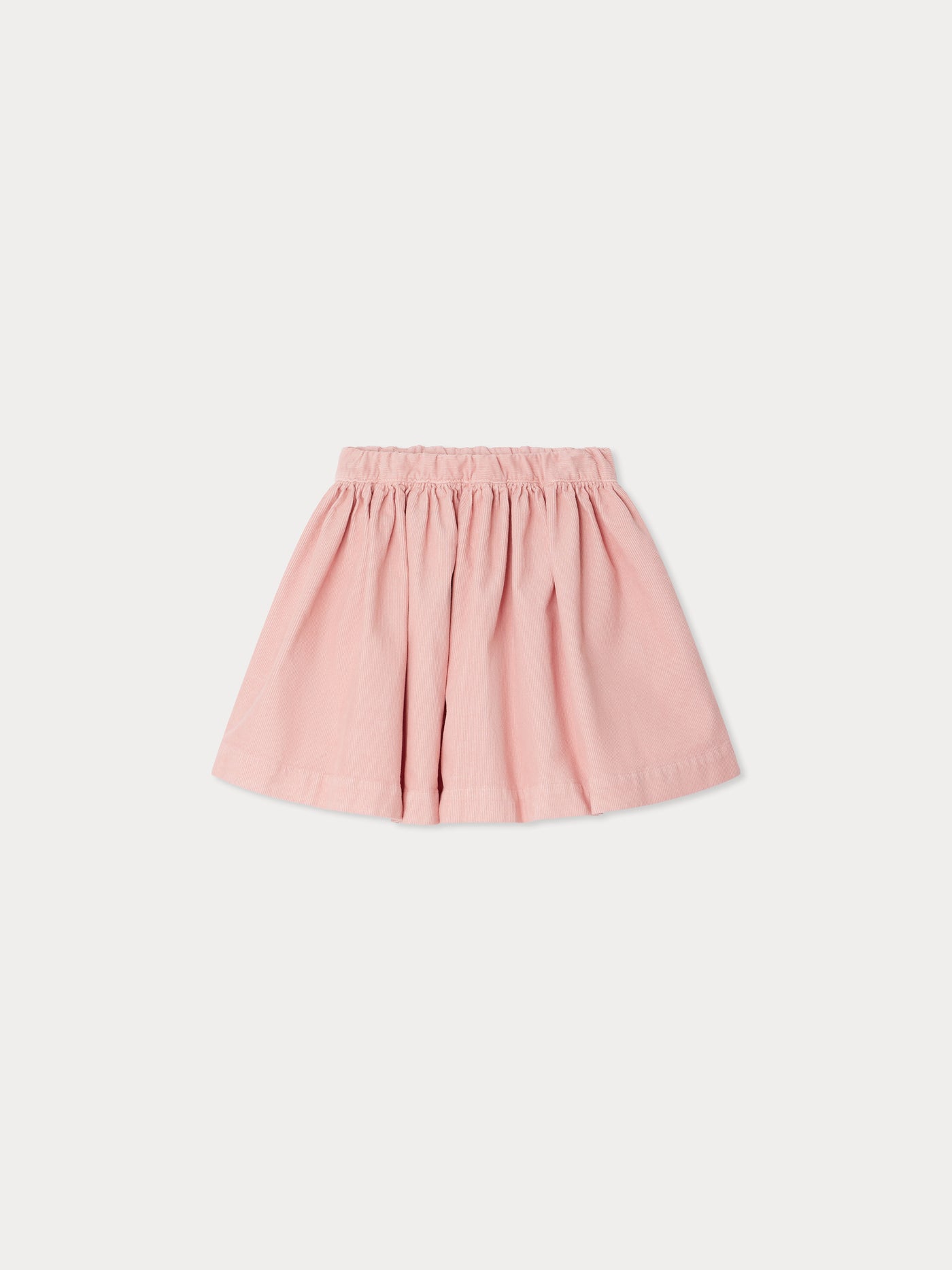 Suzon-Rock mit elastischer Taille aus rosa Bio-Baumwollsamt
