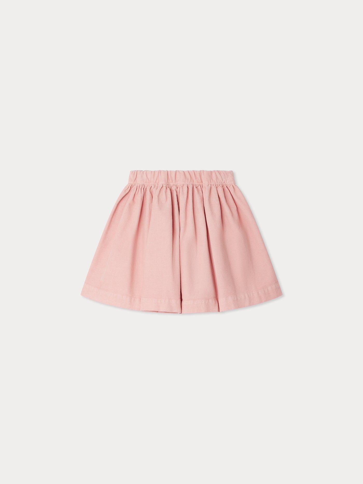 Suzon-Rock mit elastischer Taille aus rosa Bio-Baumwollsamt