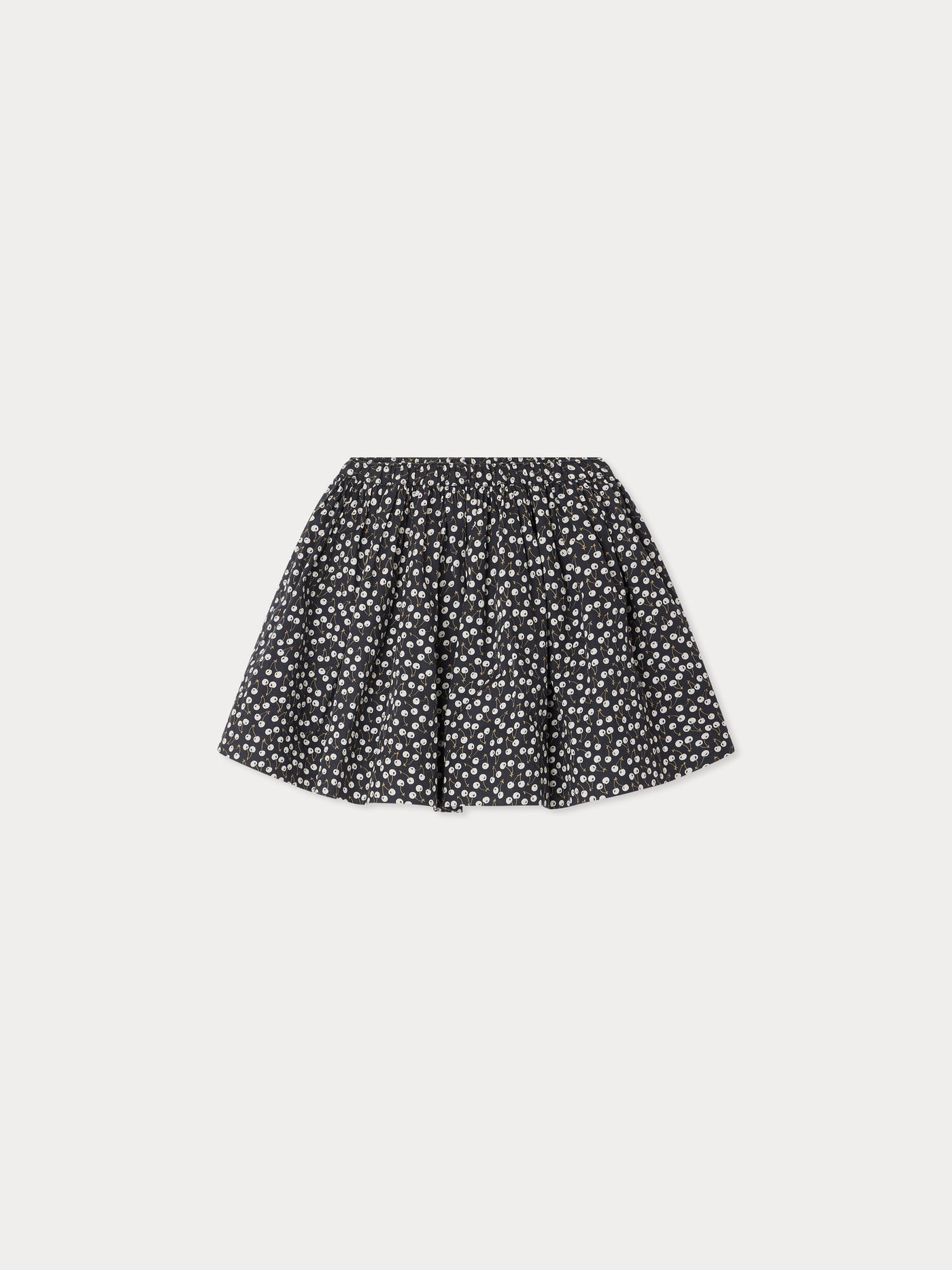 Suzon skirt with elasticated waist and cherry print in organic cotton
