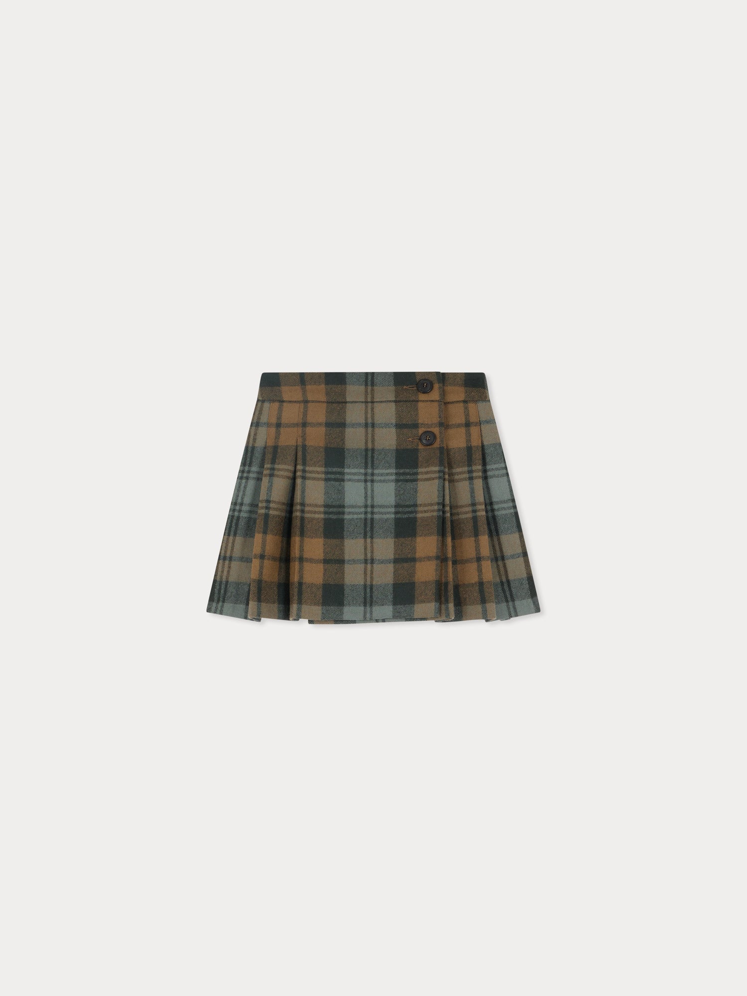 Jolène flat pleated wool trapeze skirt • Bonpoint