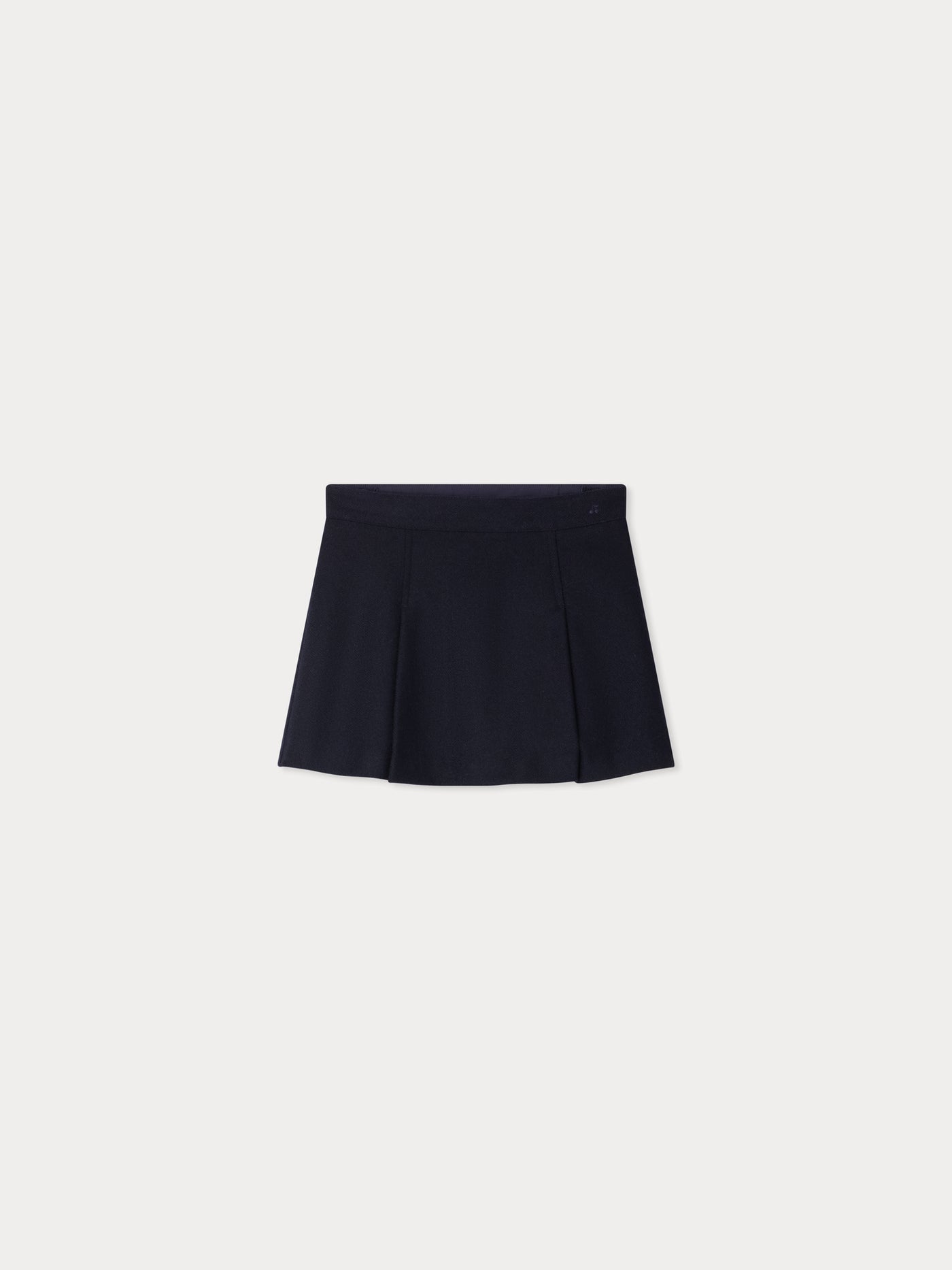 Jolène flat pleated wool trapeze skirt