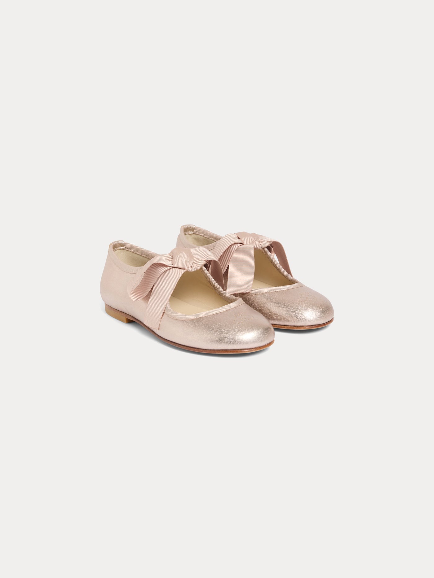 Jany Ballerinas aus roségoldenem Leder
