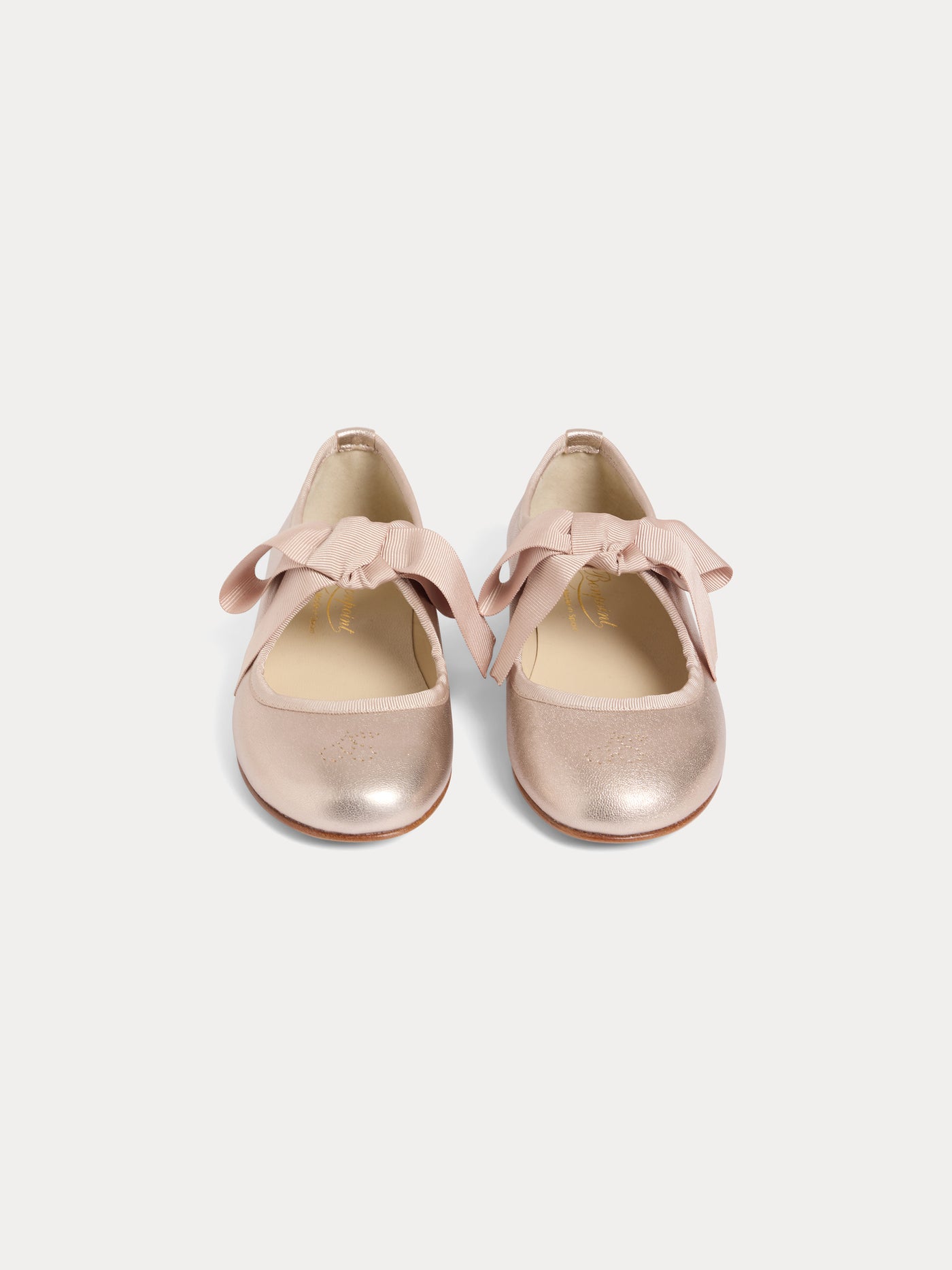 Jany Ballerinas aus roségoldenem Leder