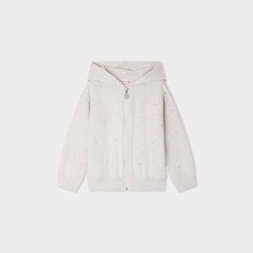 Sweat Talent à capuche imprimé cerises cuivrées en coton biologique