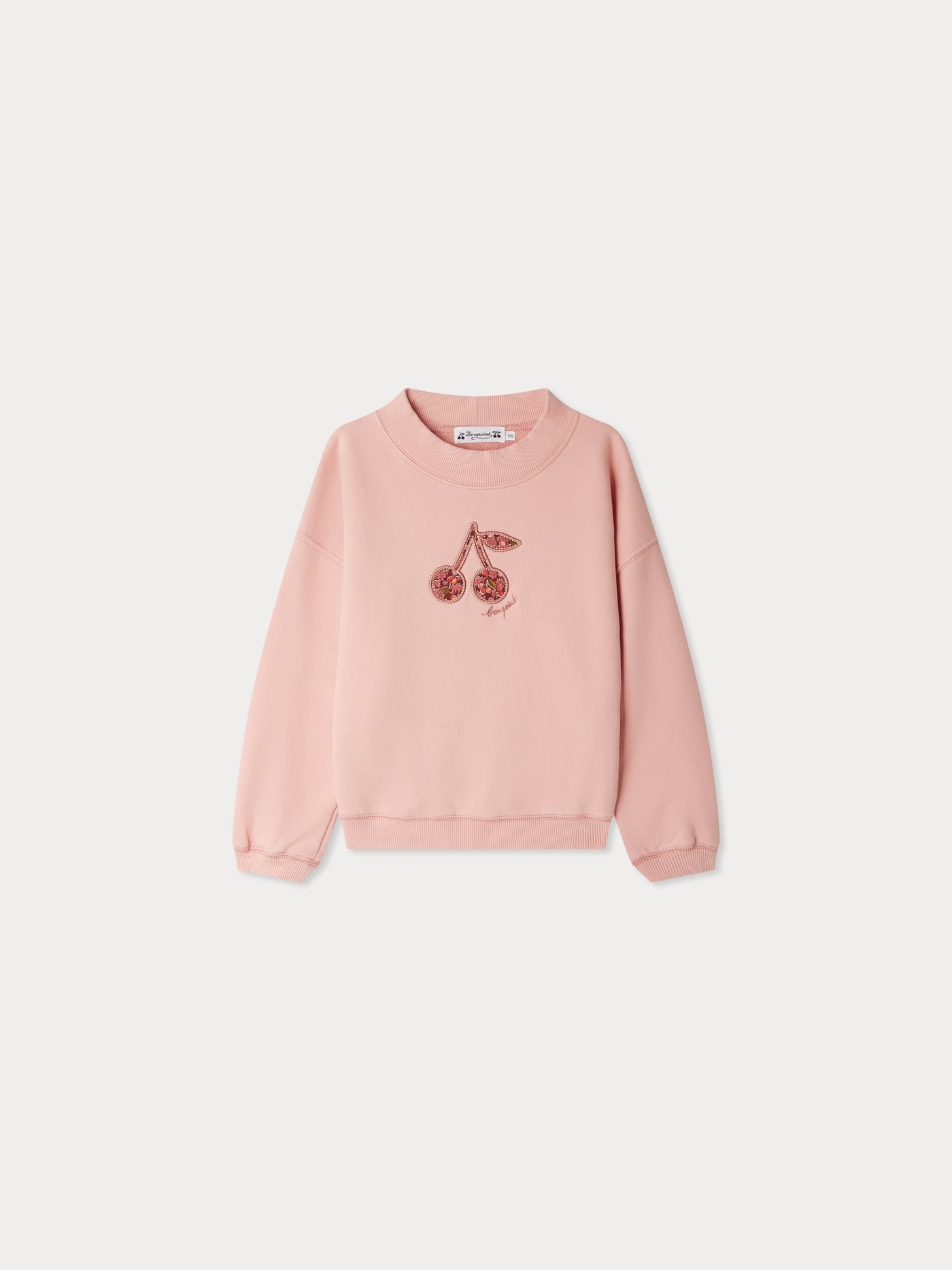 Sweatshirt Bart mit Kirsche aus Liberty-Stoff aus Bio-Baumwolle