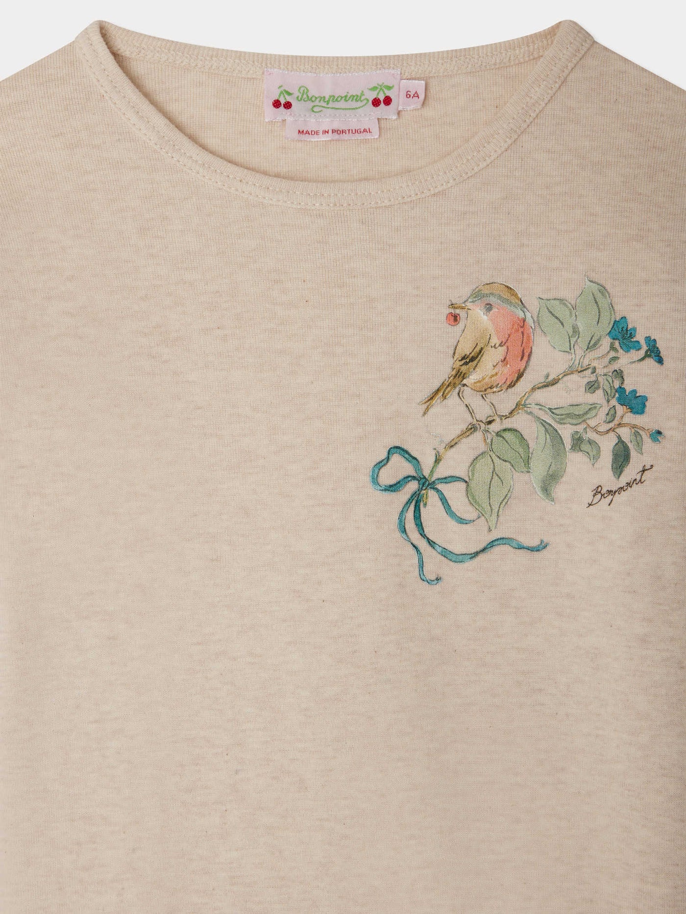 Tidjiane T-shirt with bird print in organic cotton