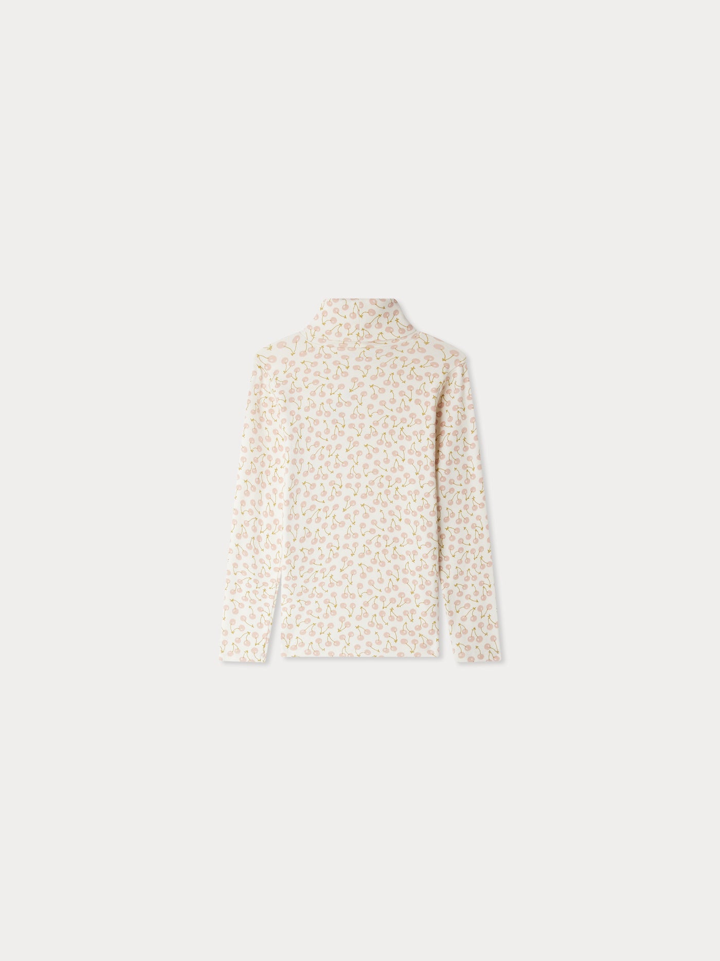 Tahiti organic cotton cherry print turtleneck t-shirt