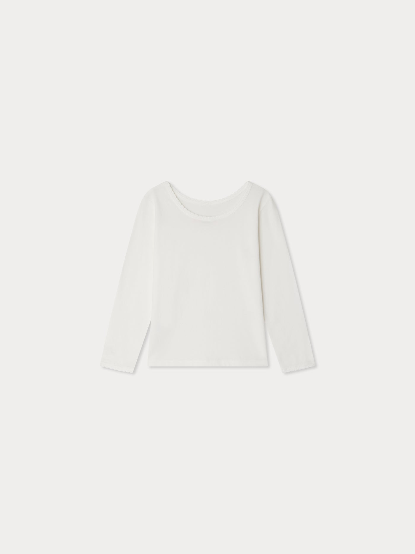 Jibou T-Shirt bestickt mit goldenen Kirschperlen aus Bio-Baumwolle