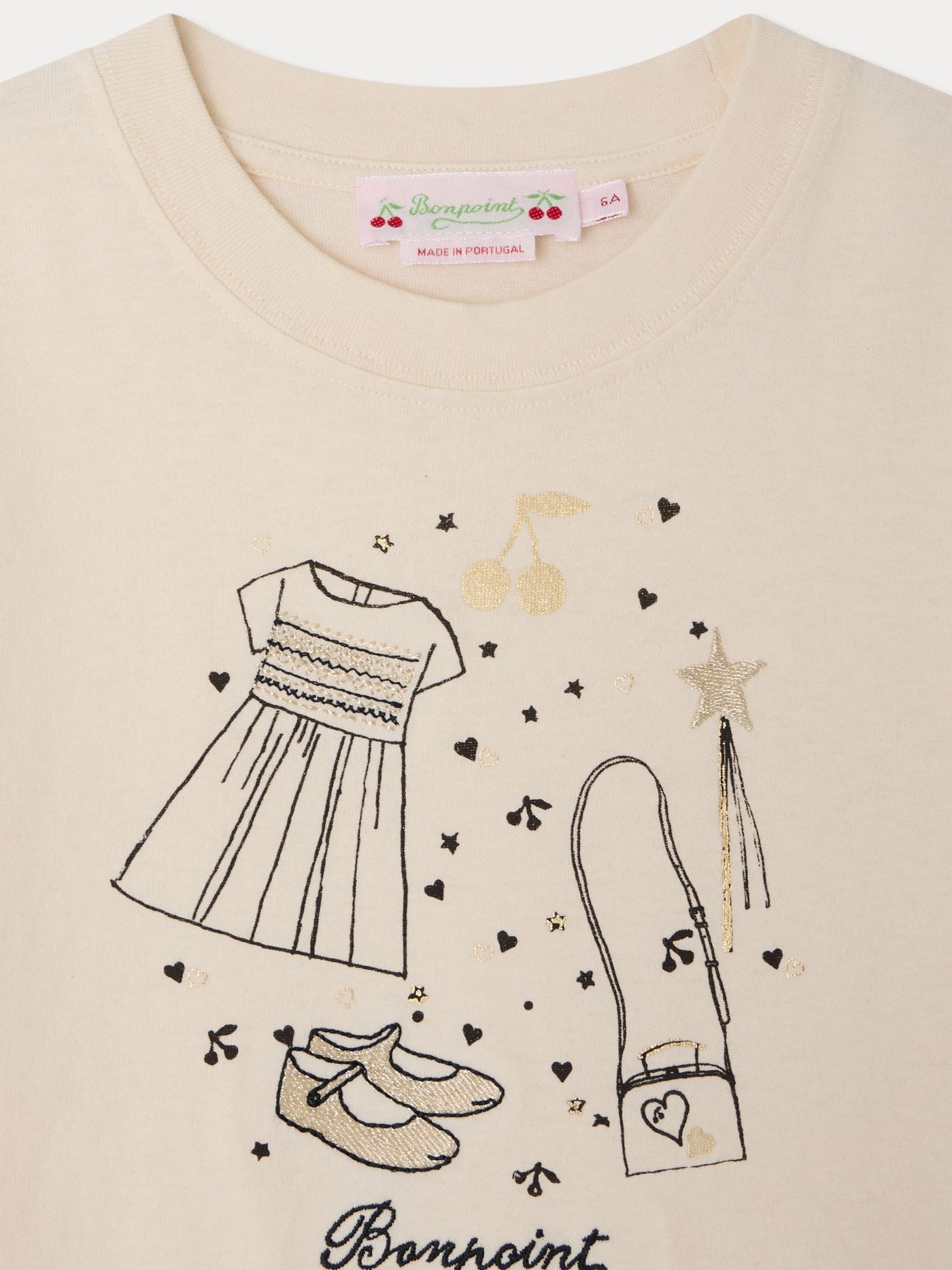 T-shirt Thida imprimé et brodé Accessoires en coton biologique