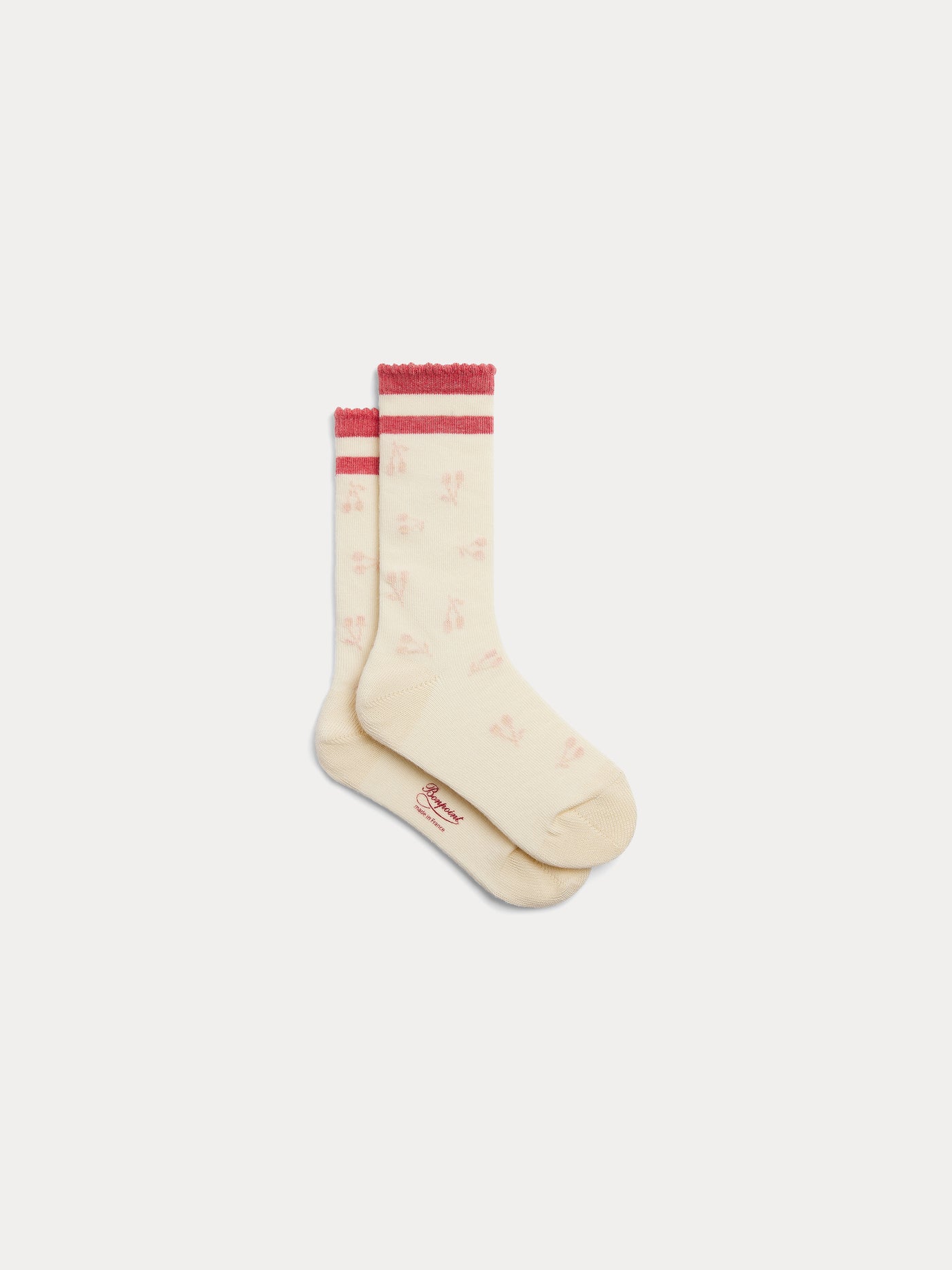 Chaussettes Jome en jacquard cerises rose
